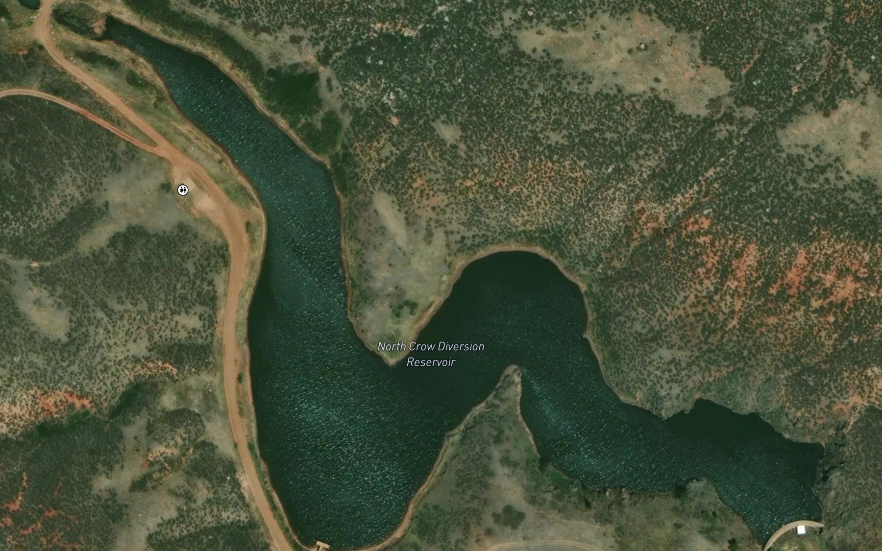 Satellite map of the North Crow Diversion Reservoir