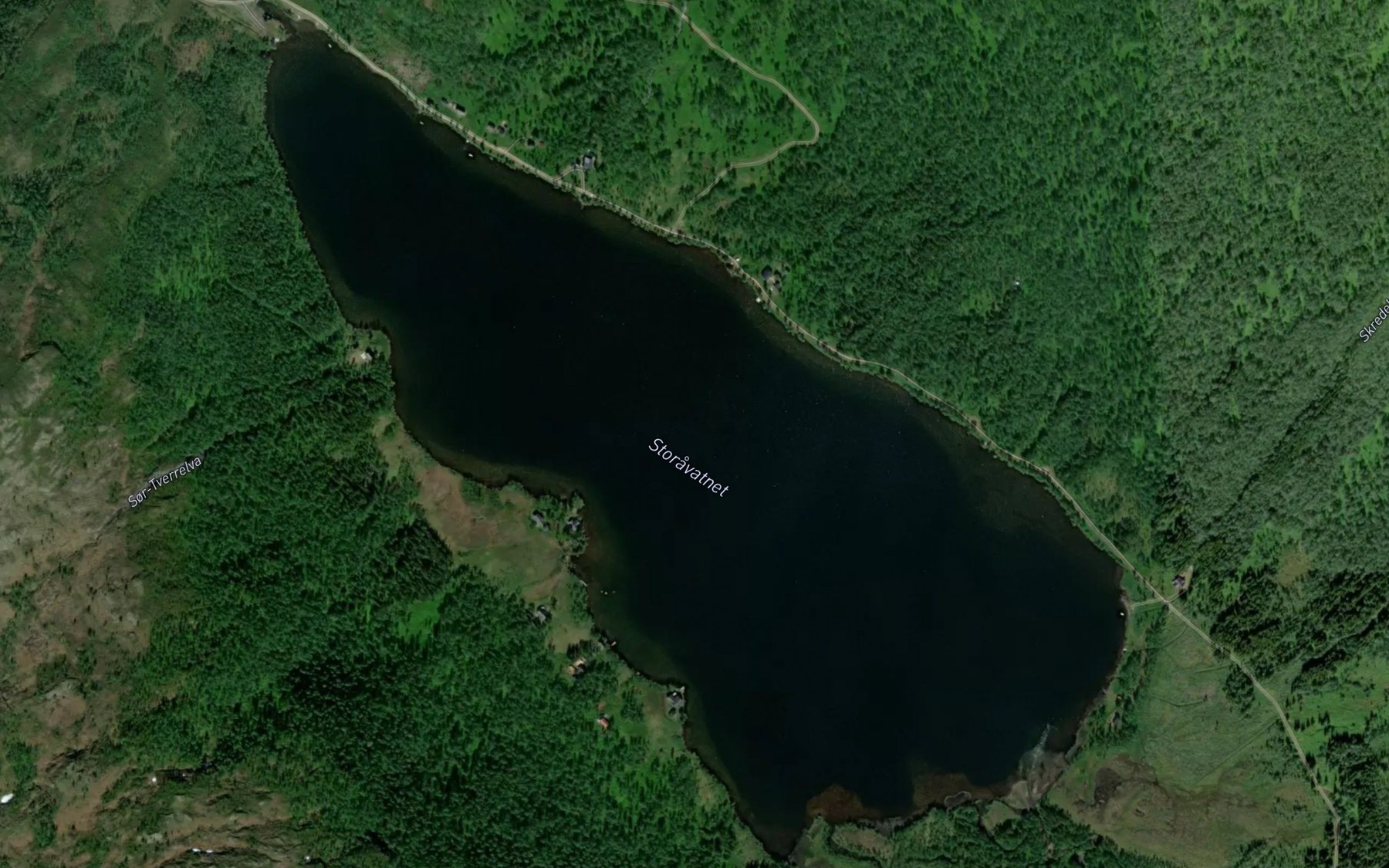 Satellite map of the Storavatnet