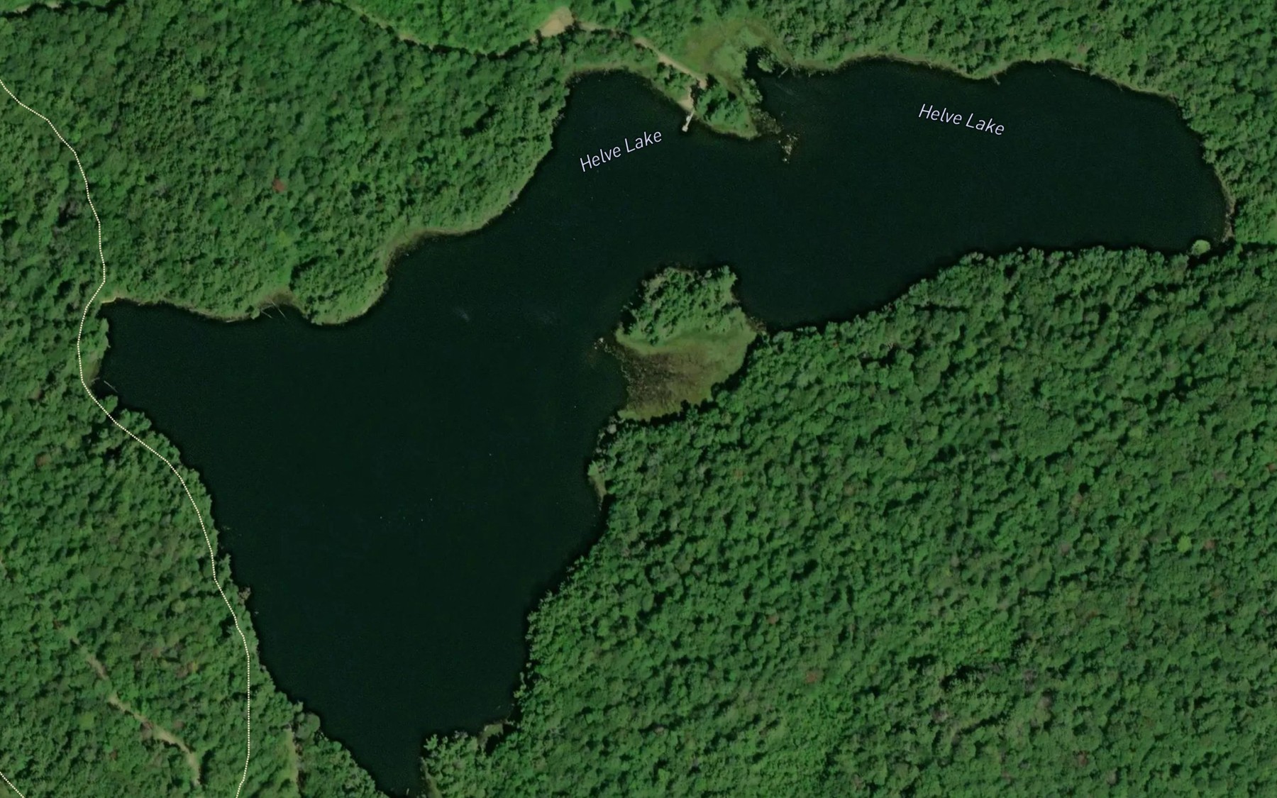 Satellite map of the Helve Lake