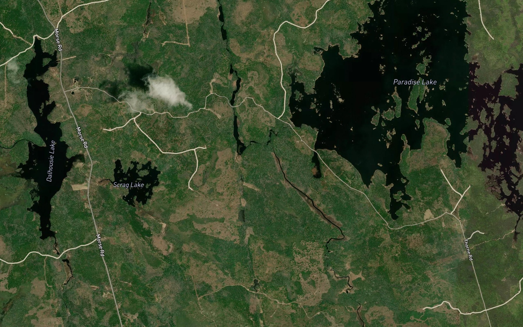 Satellite map of the Hannam Brook