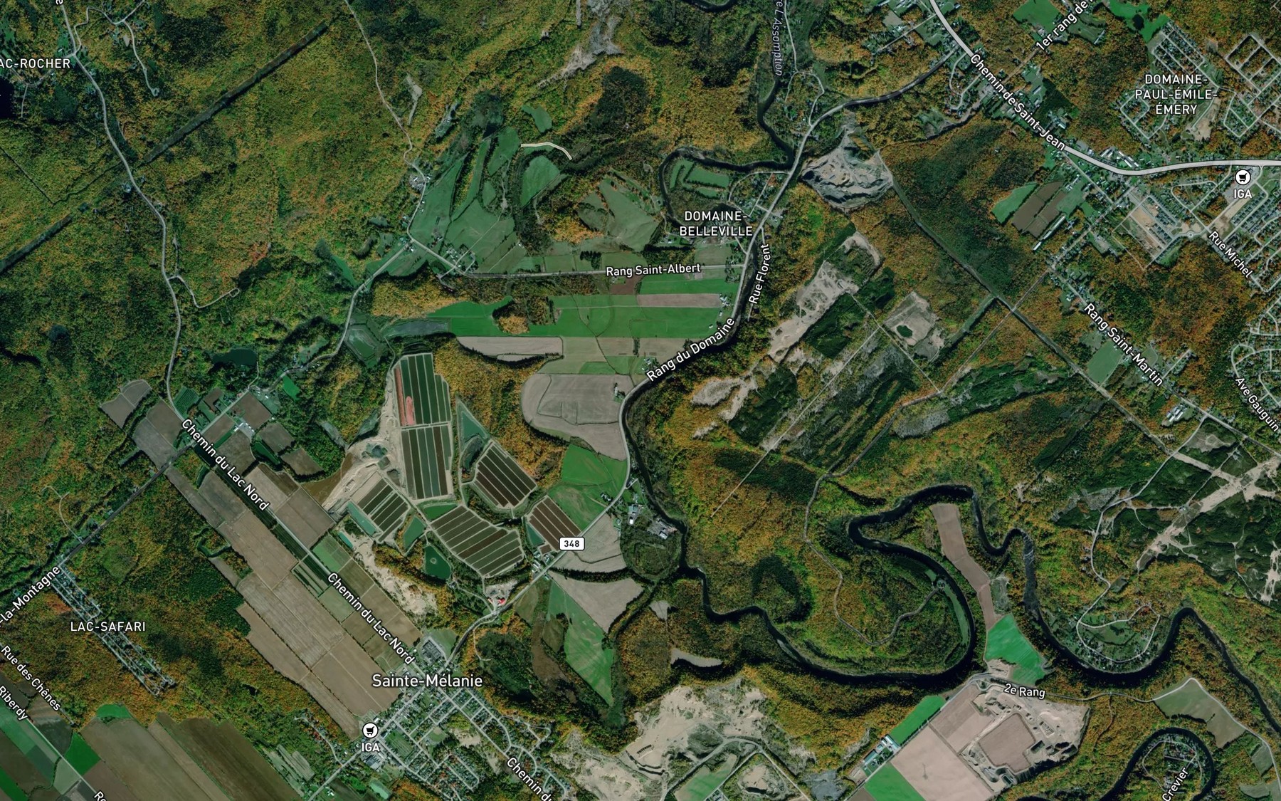 Satellite map of the Ruisseau Benny