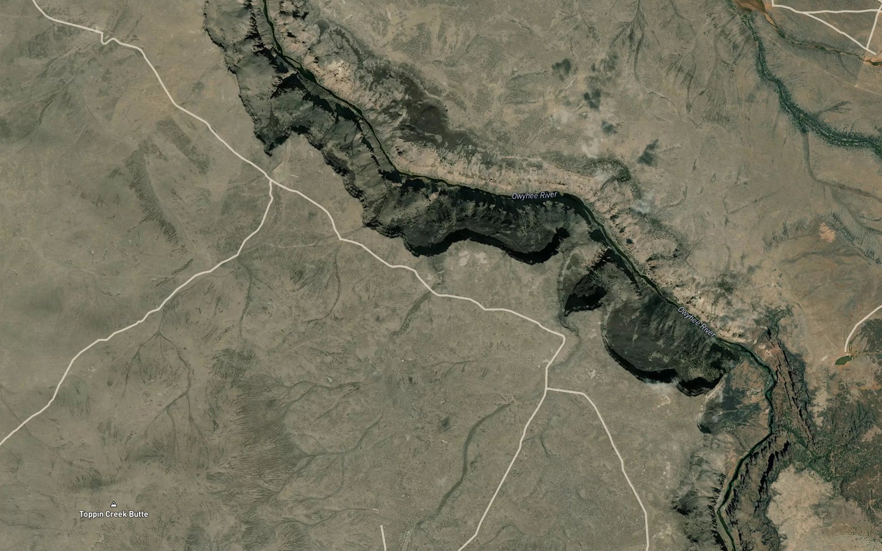 Satellite map of the West Beaver Charlie Reservoir