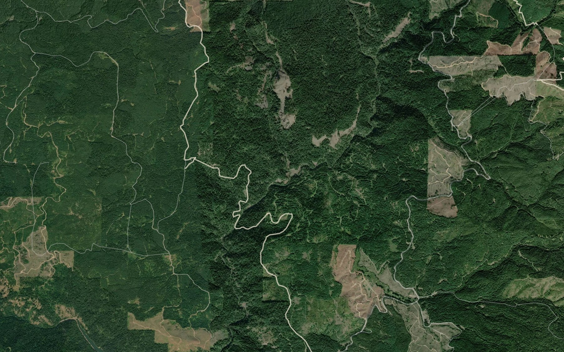 Satellite map of the Bull Run Creek