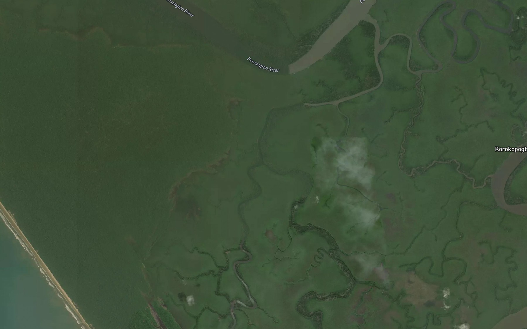Satellite map of the Odoigbene Creek