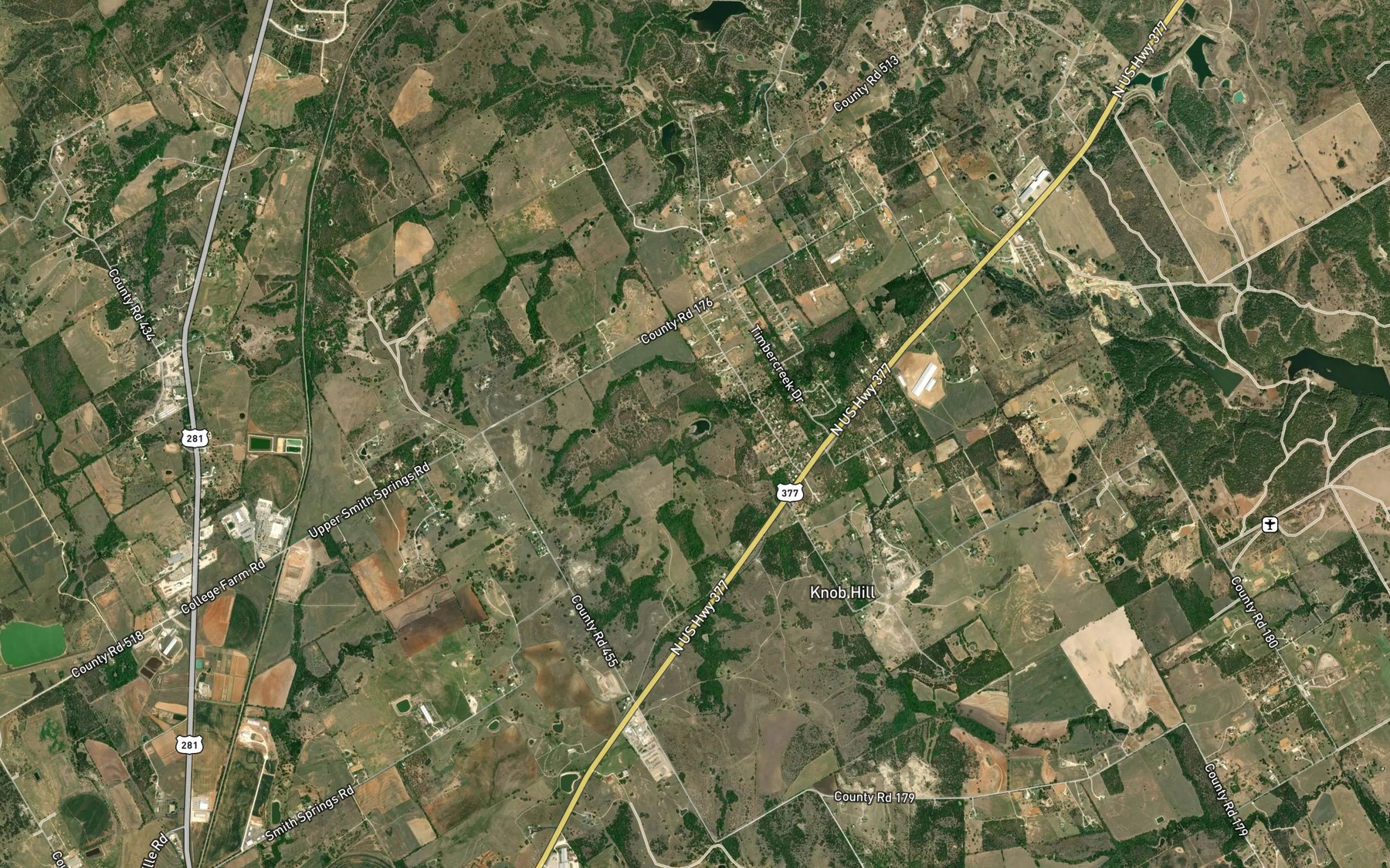 Satellite map of the Terrell Lake