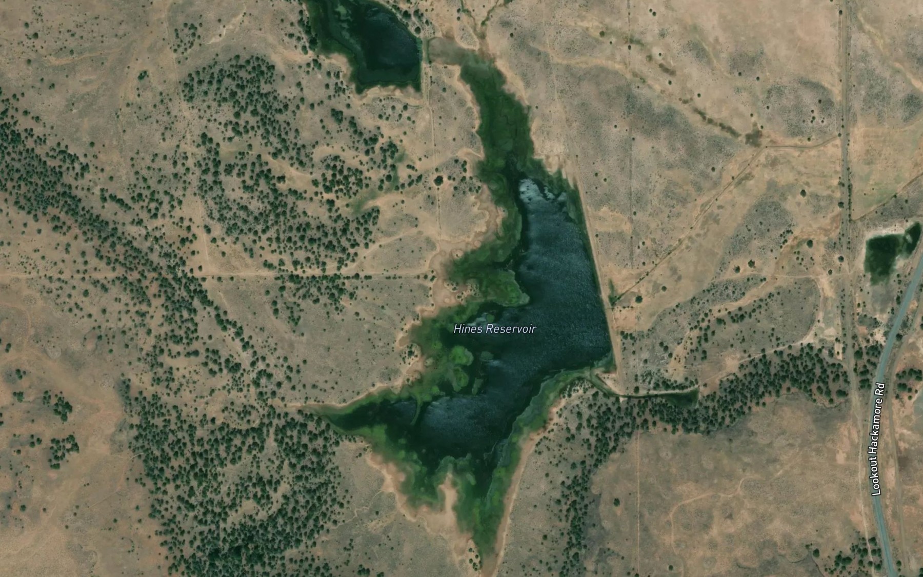 Satellite map of the Hines Reservoir