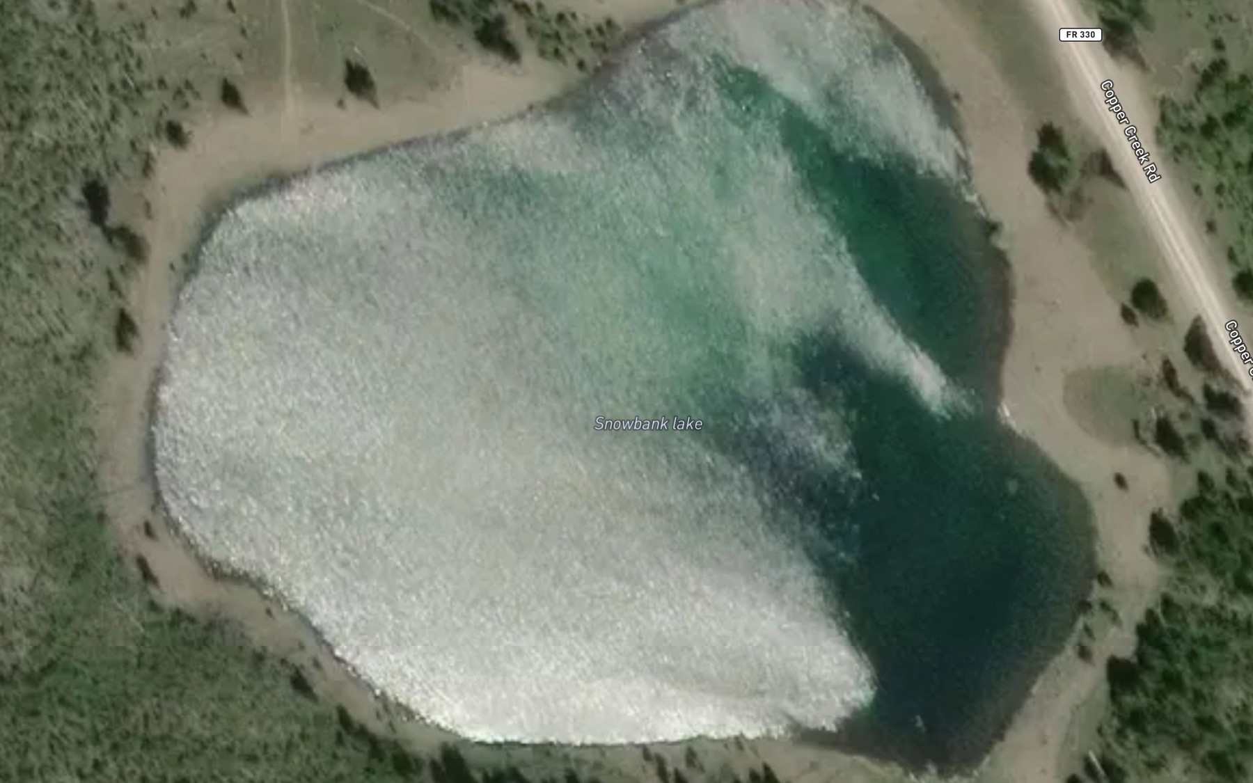 Satellite map of the Snowbank Lake