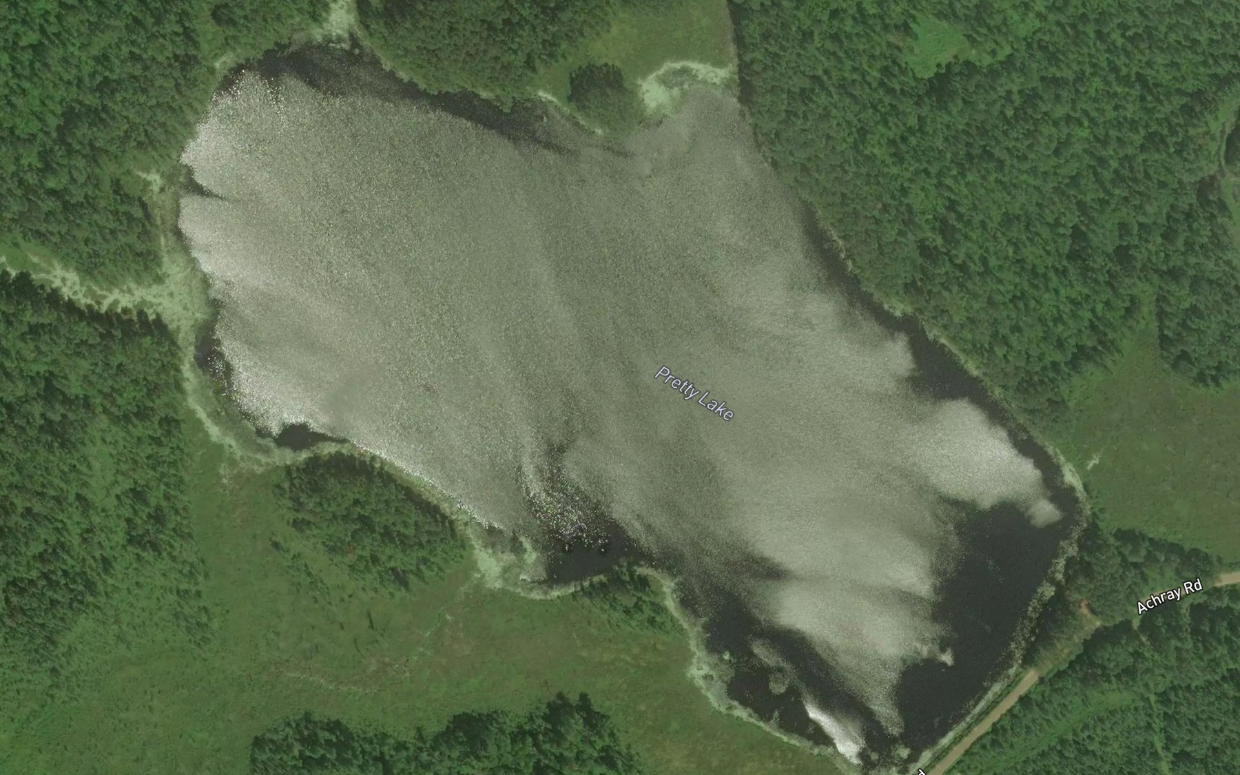 Satellite map of the Pretty Lake