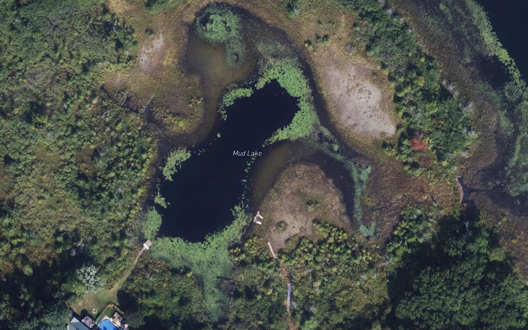 Satellite map of the Mud Lake