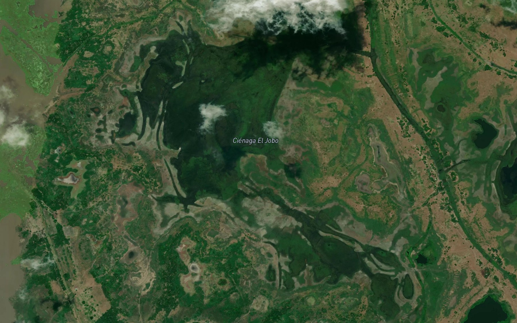 Satellite map of the Cienaga El Jobo