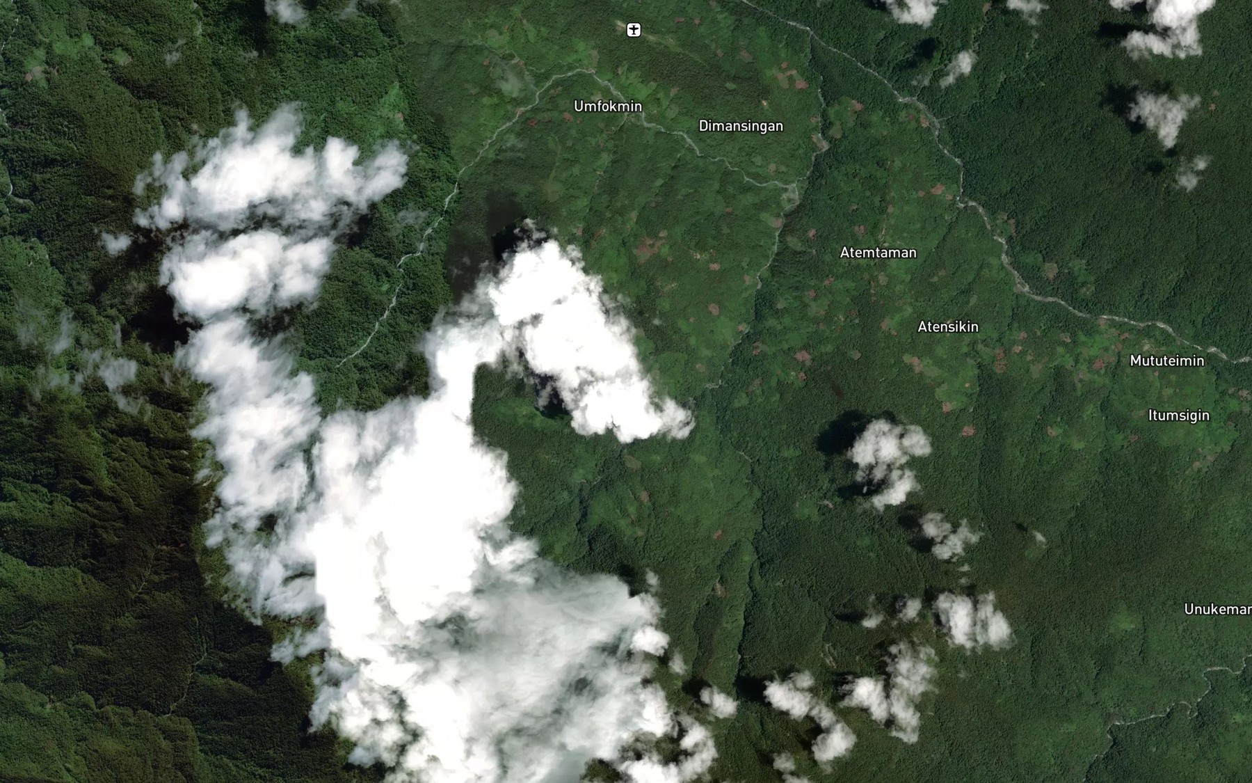 Satellite map of the Yak River