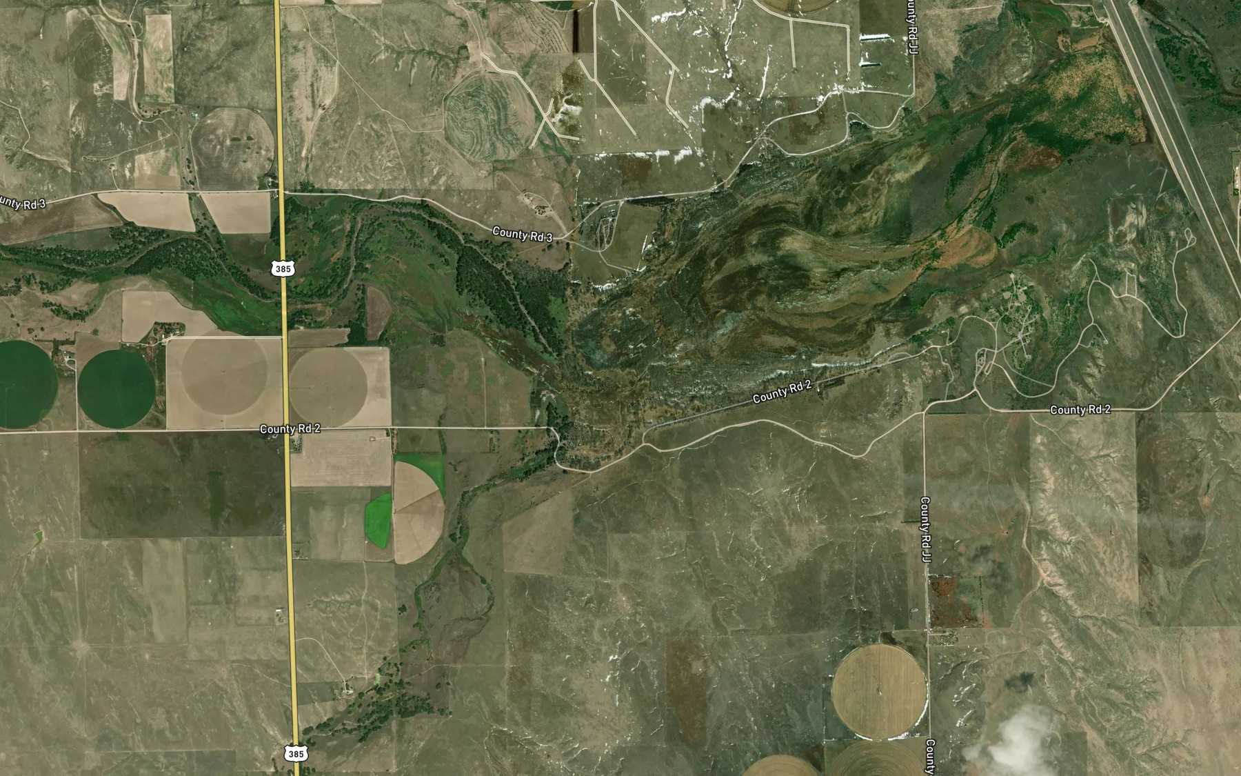 Satellite map of the Landsman Creek