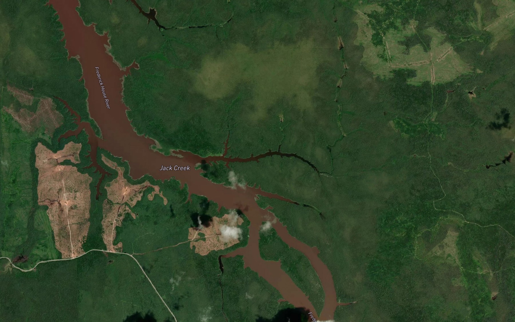 Satellite map of the Fern's Bay