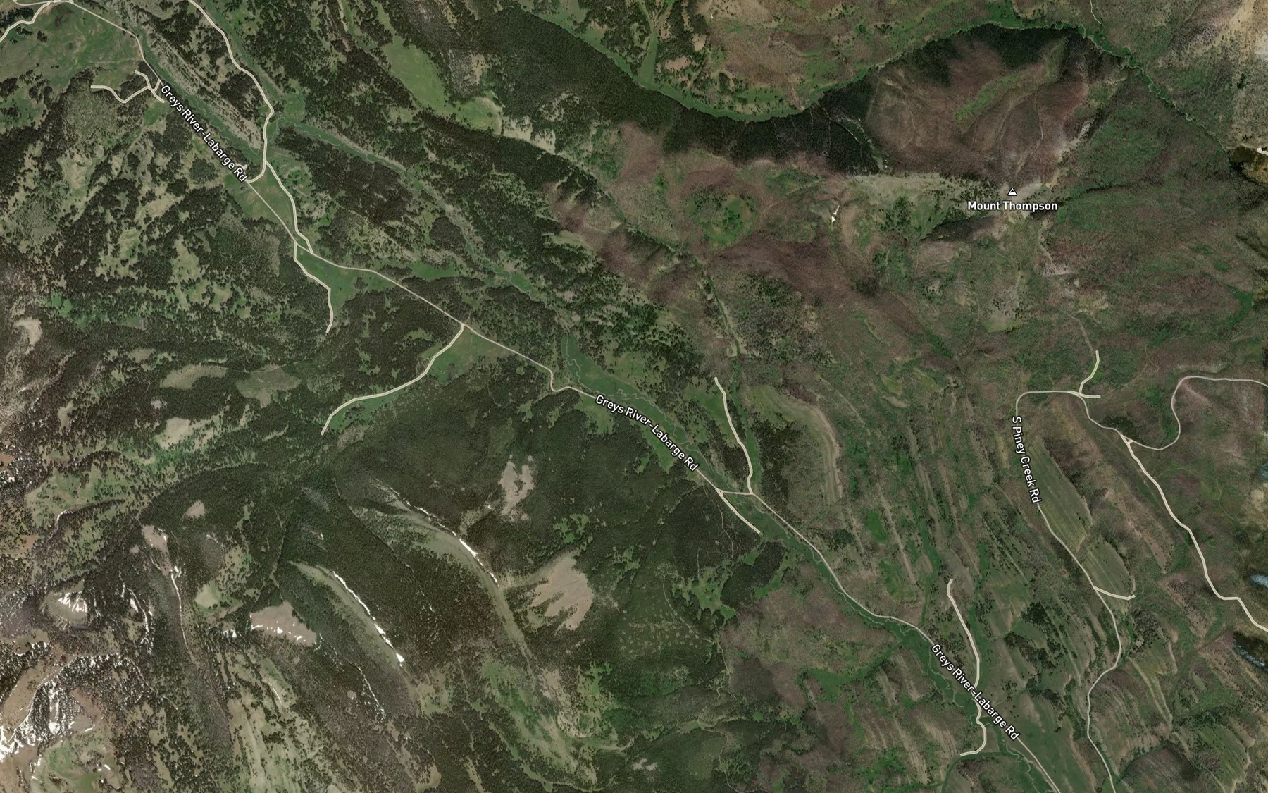 Satellite map of the La Barge Creek