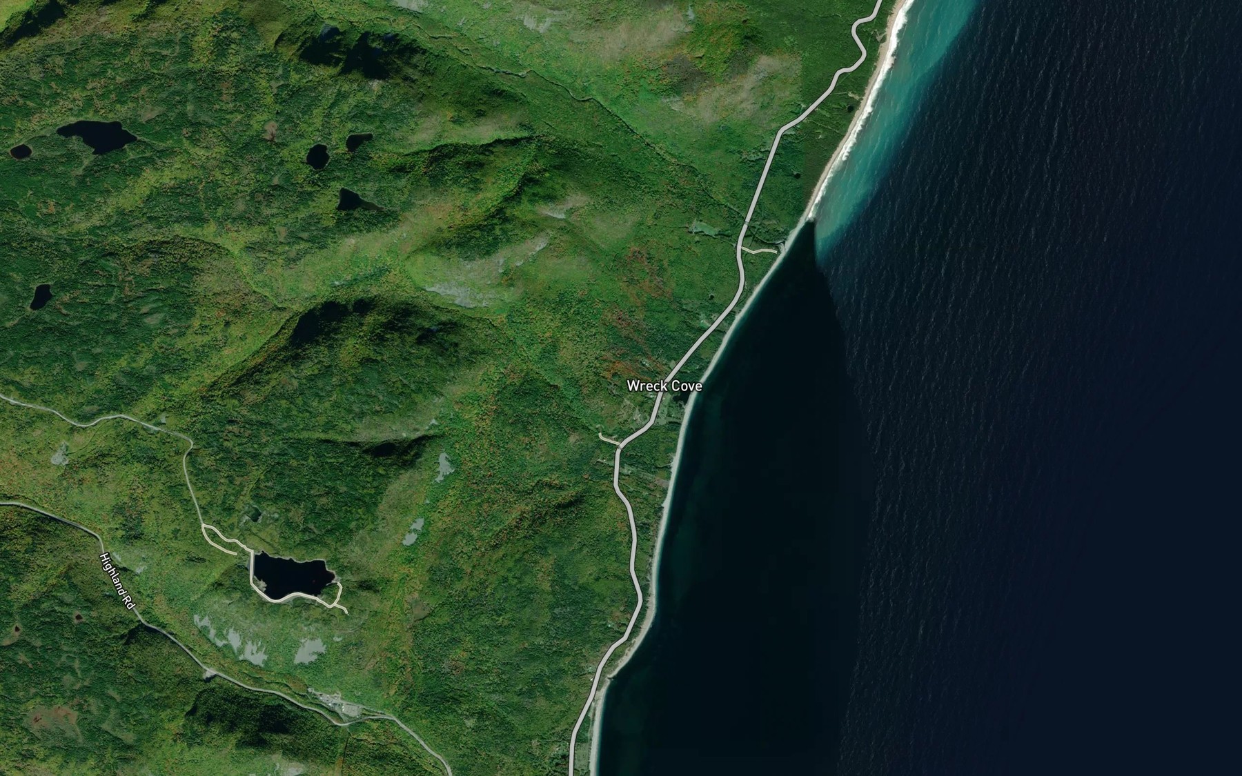 Satellite map of the Morrisons Brook