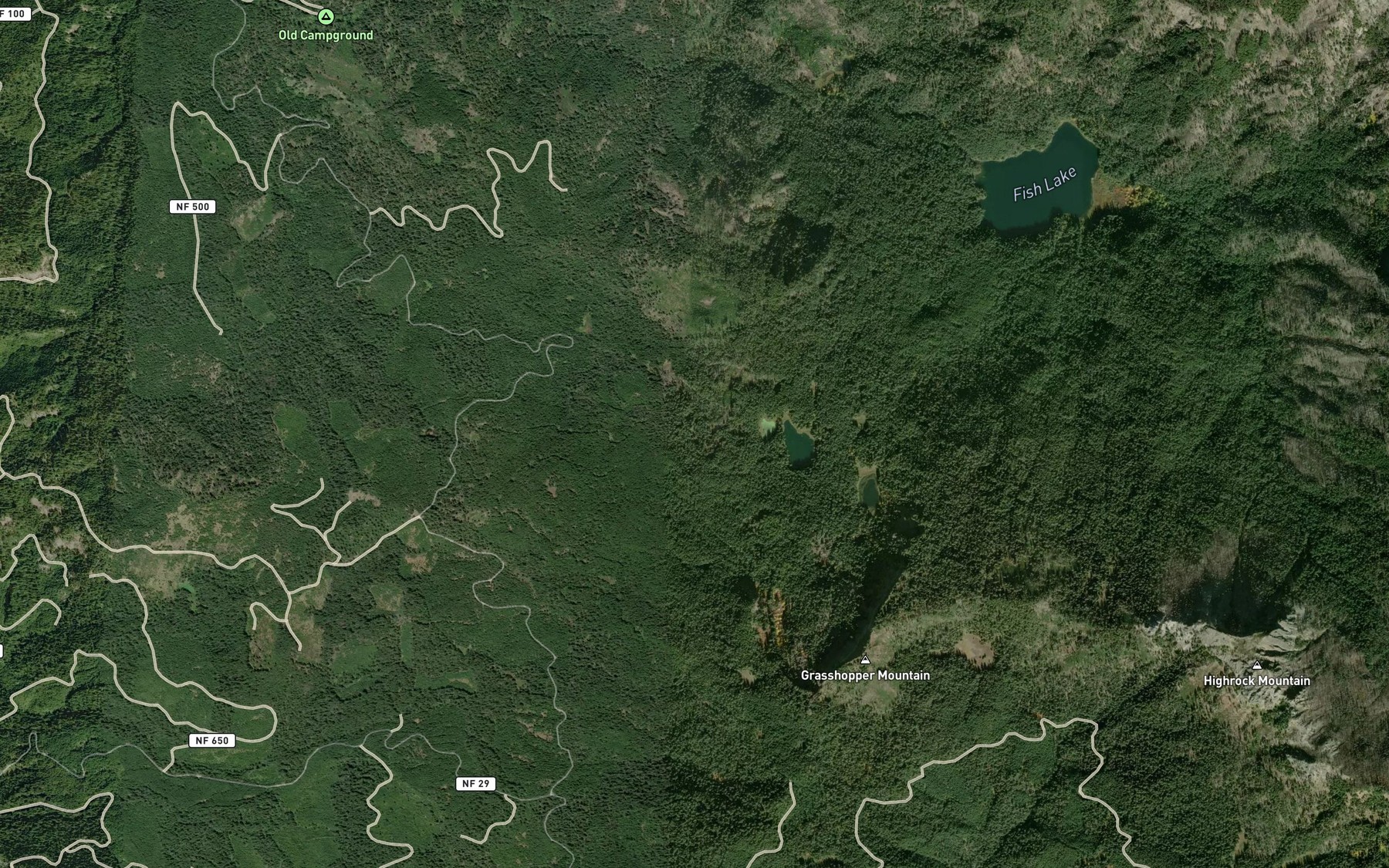 Satellite map of the Little Fish Lake