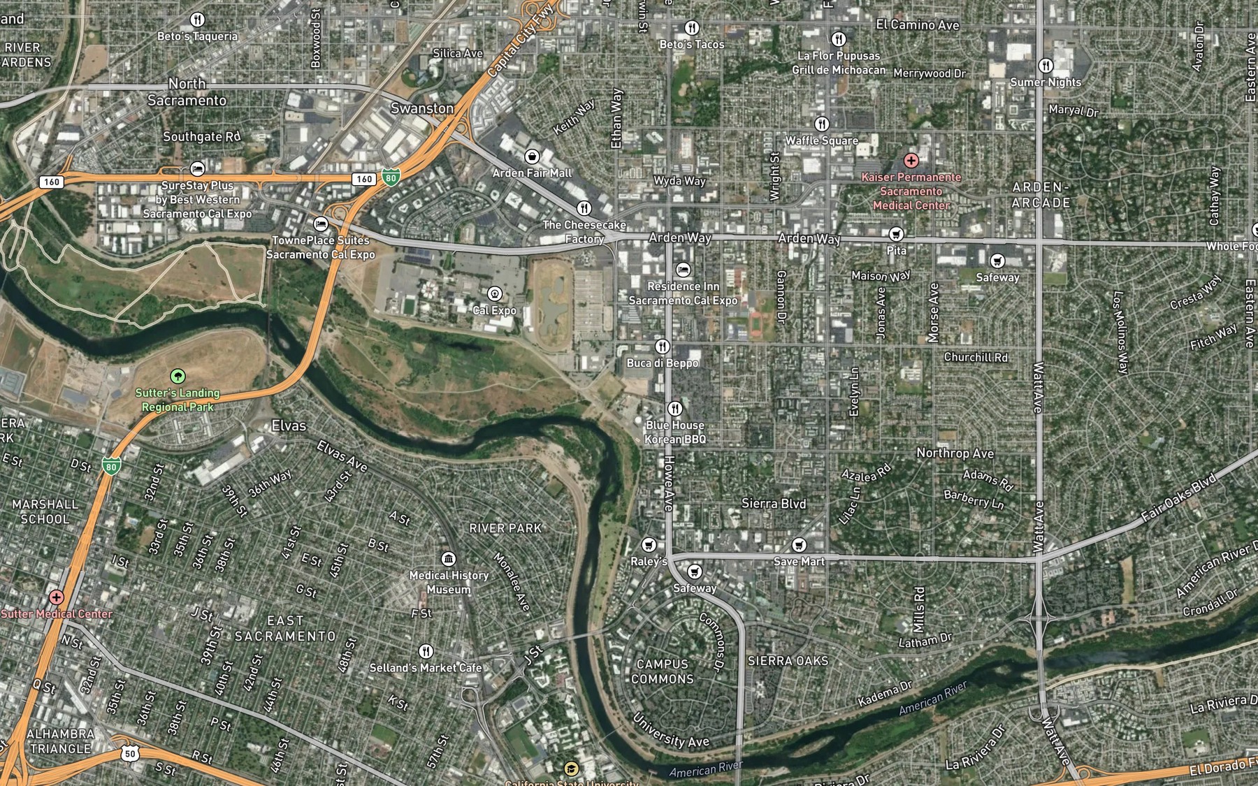 Satellite map of the Strong Ranch Slough
