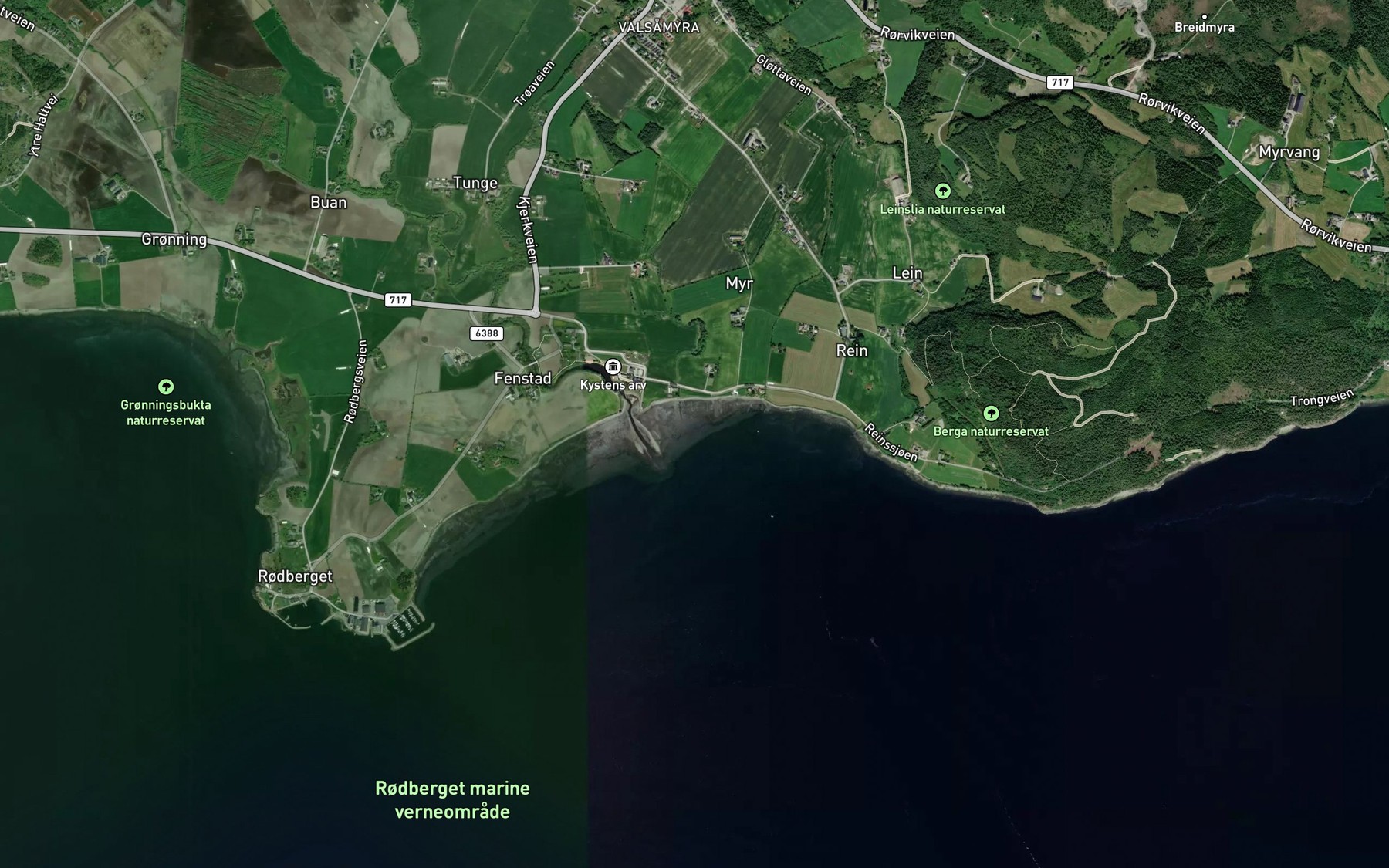 Satellite map of the Prestbukta
