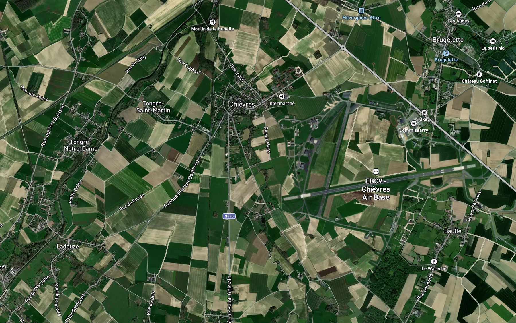 Satellite map of the Hunelle
