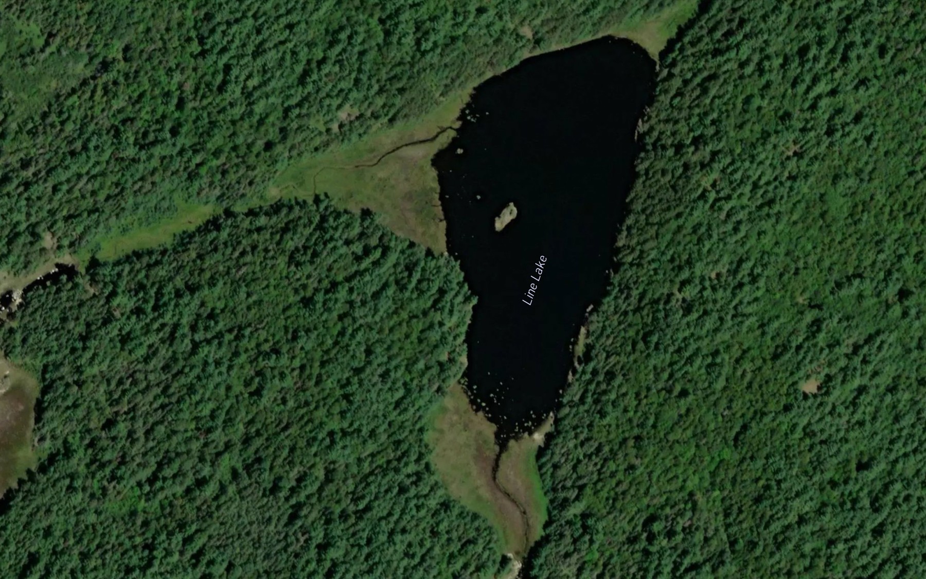 Satellite map of the Line Lake