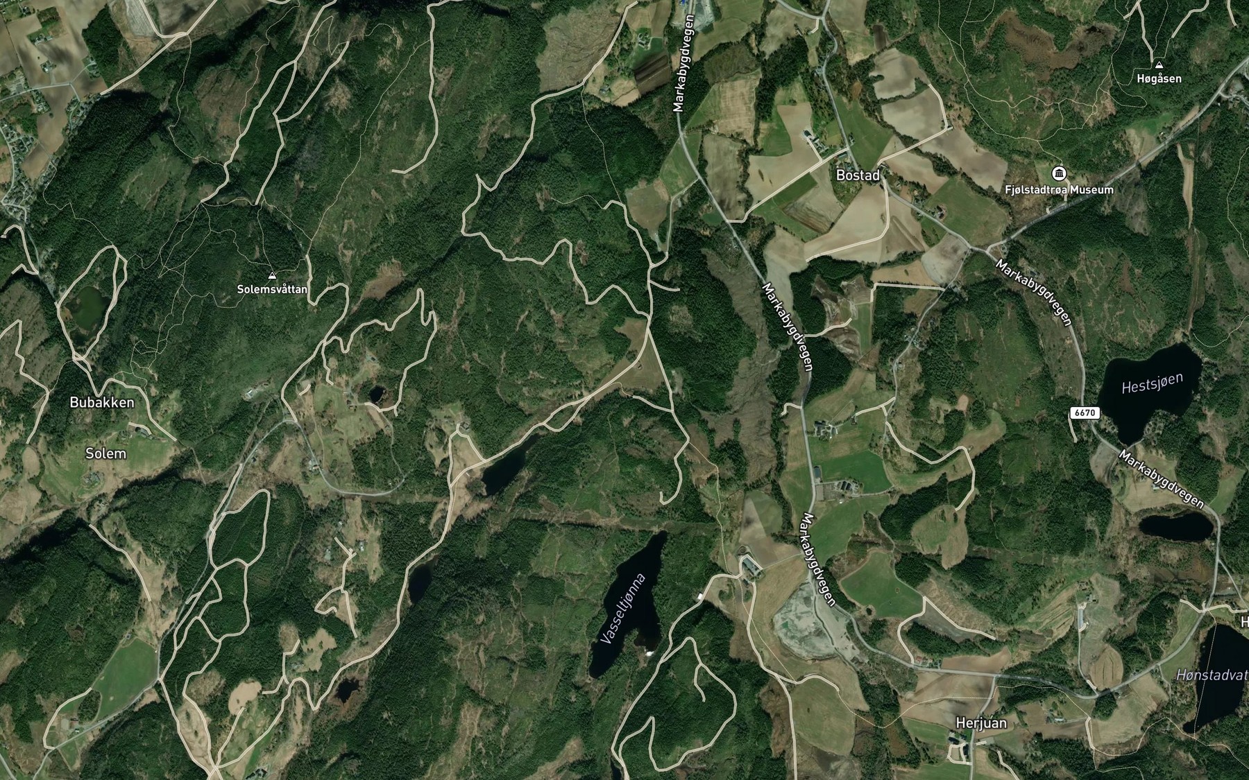 Satellite map of the Stokkdalsbekken