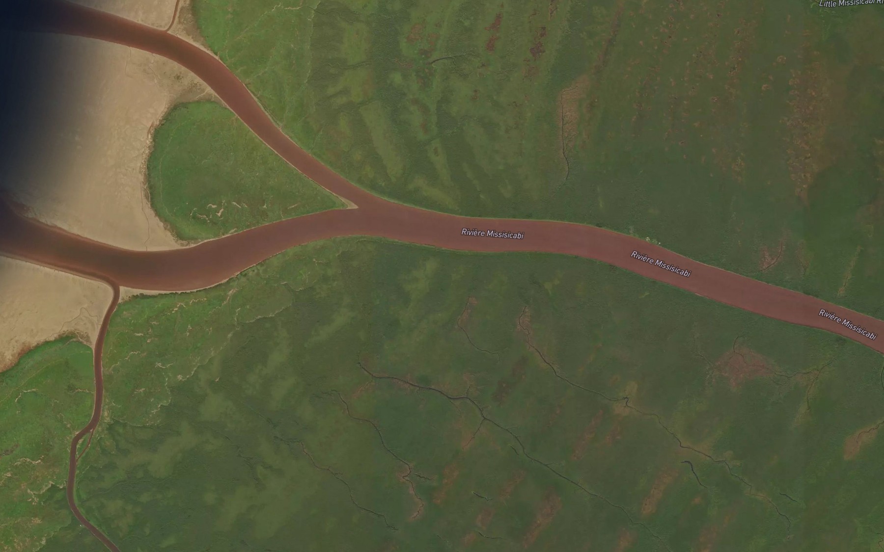 Satellite map of the Riviere Missisicabi