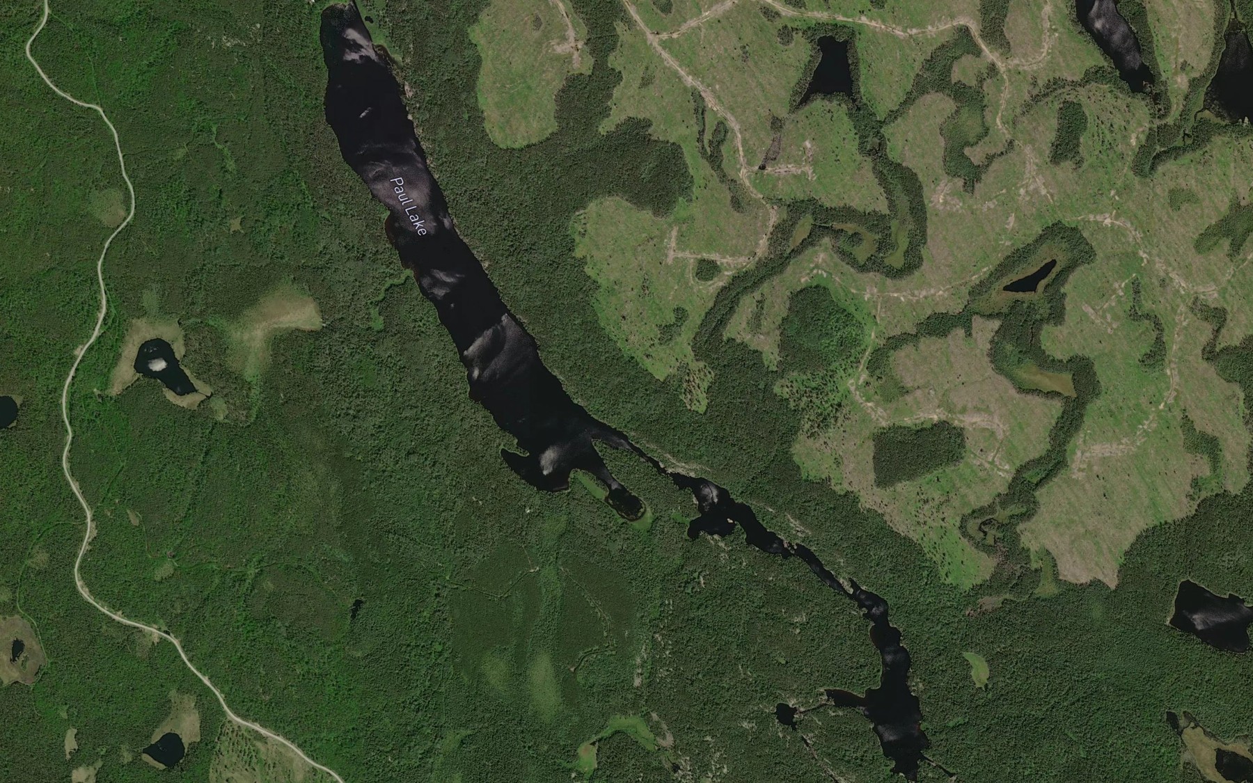 Satellite map of the Paul Lake