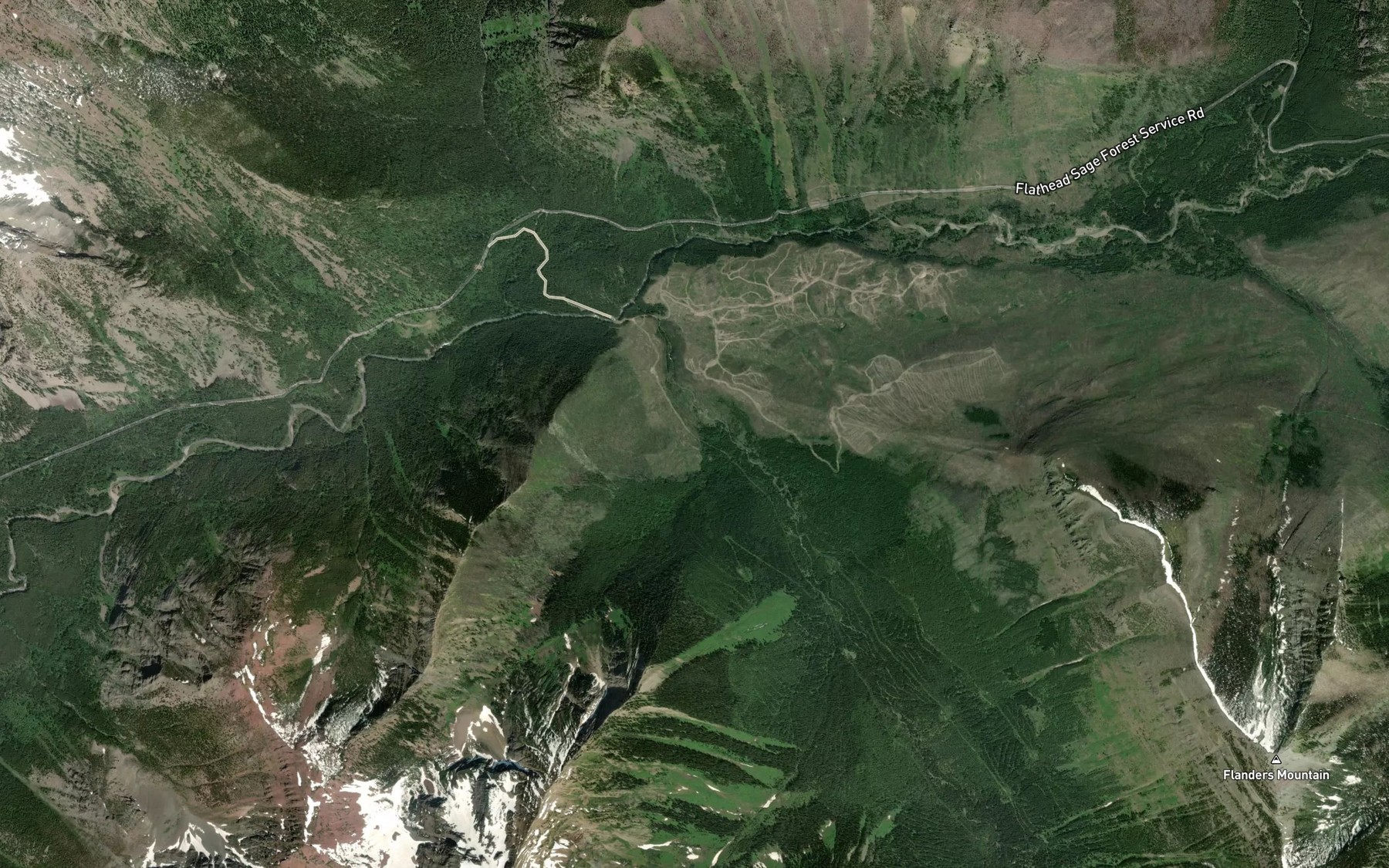 Satellite map of the Langemarck Brook