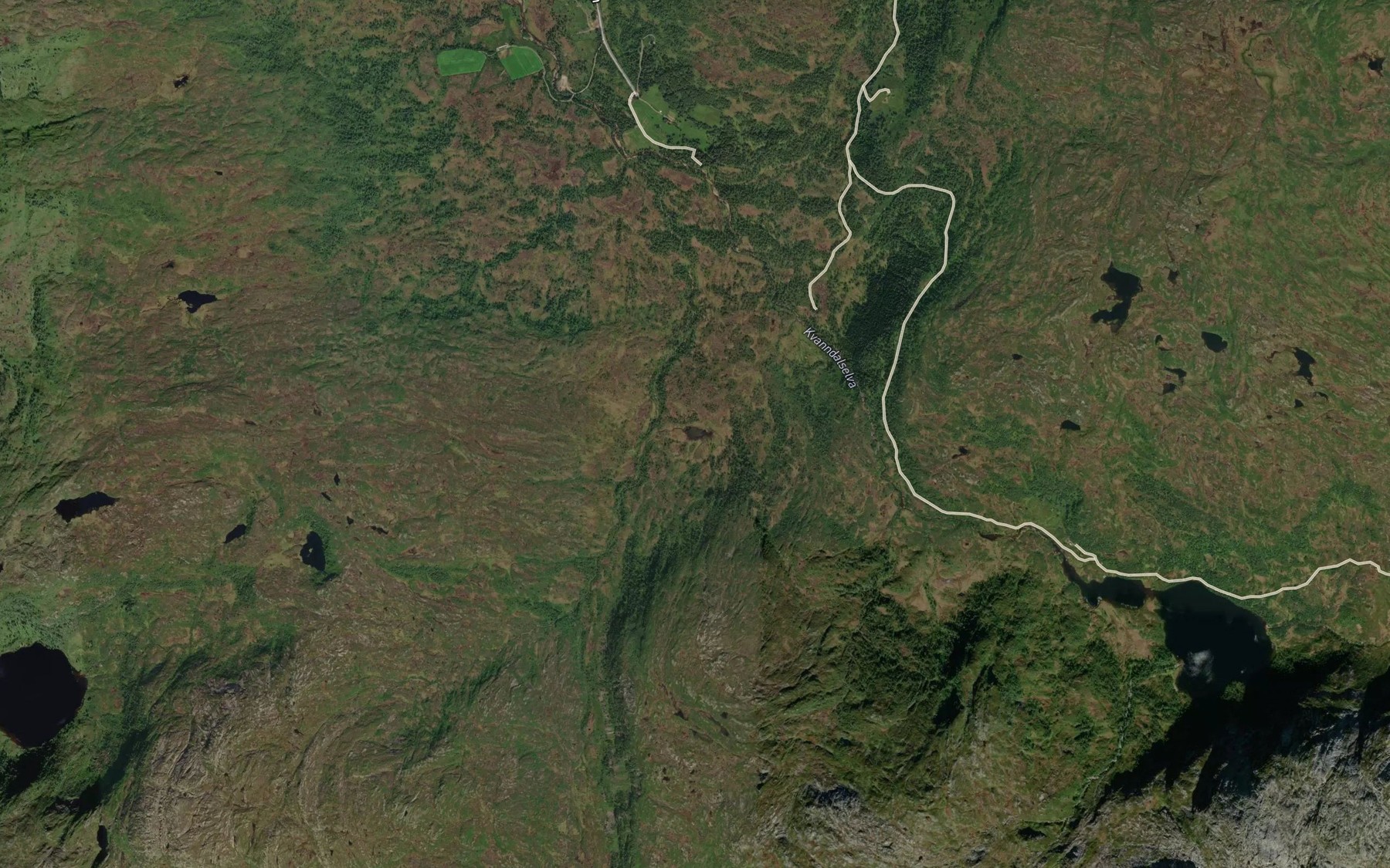 Satellite map of the Svartetjorna