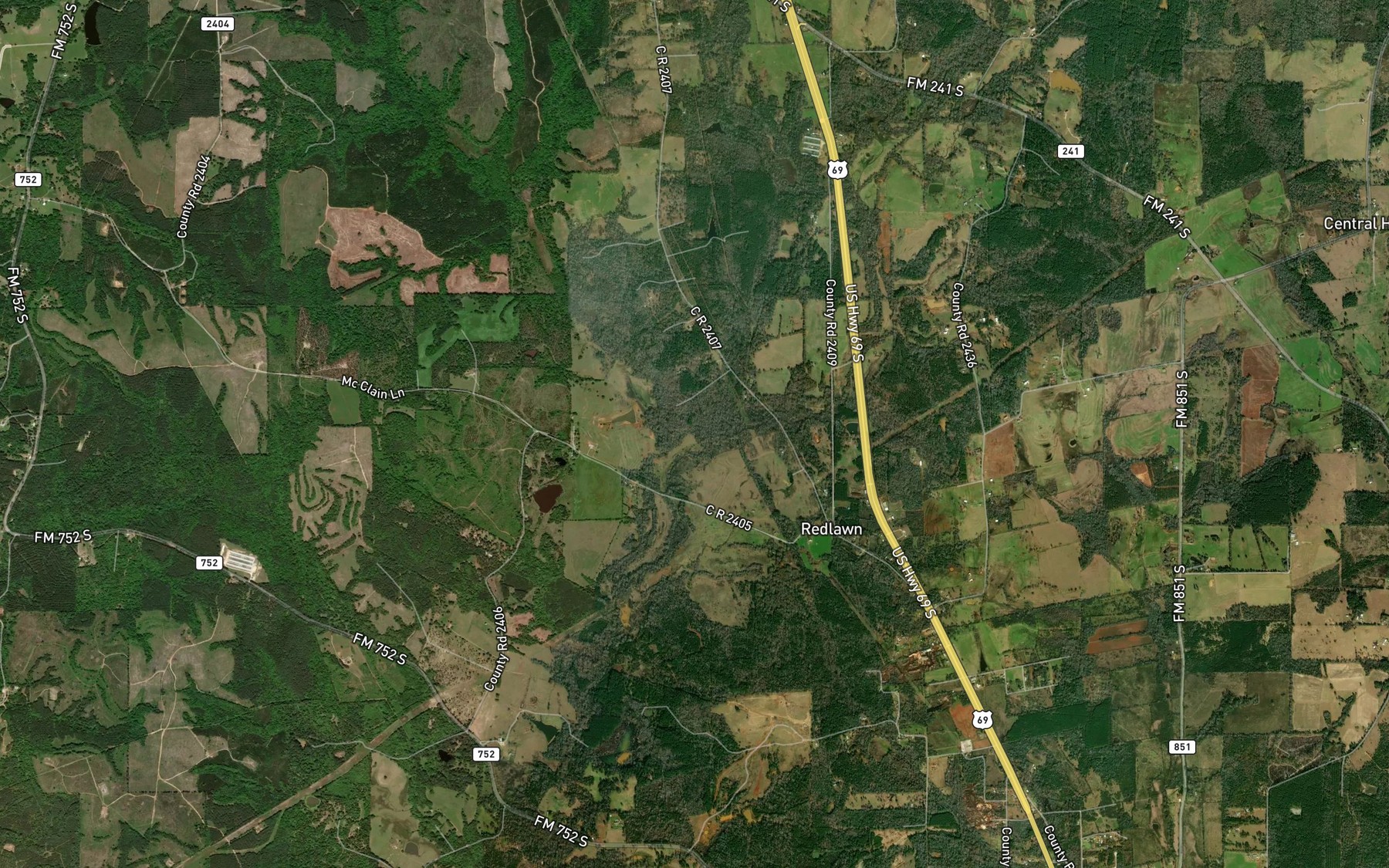 Satellite map of the Turkey Creek
