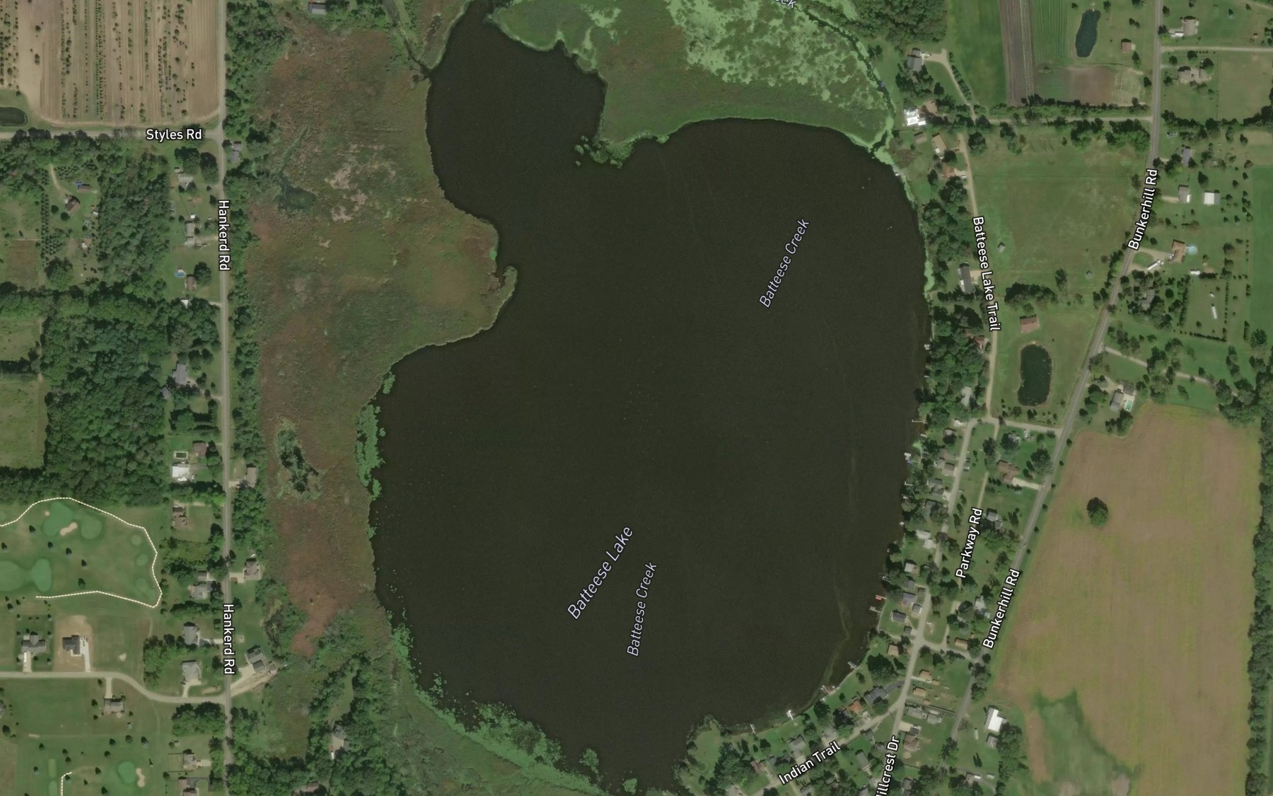 Satellite map of the Batteese Lake