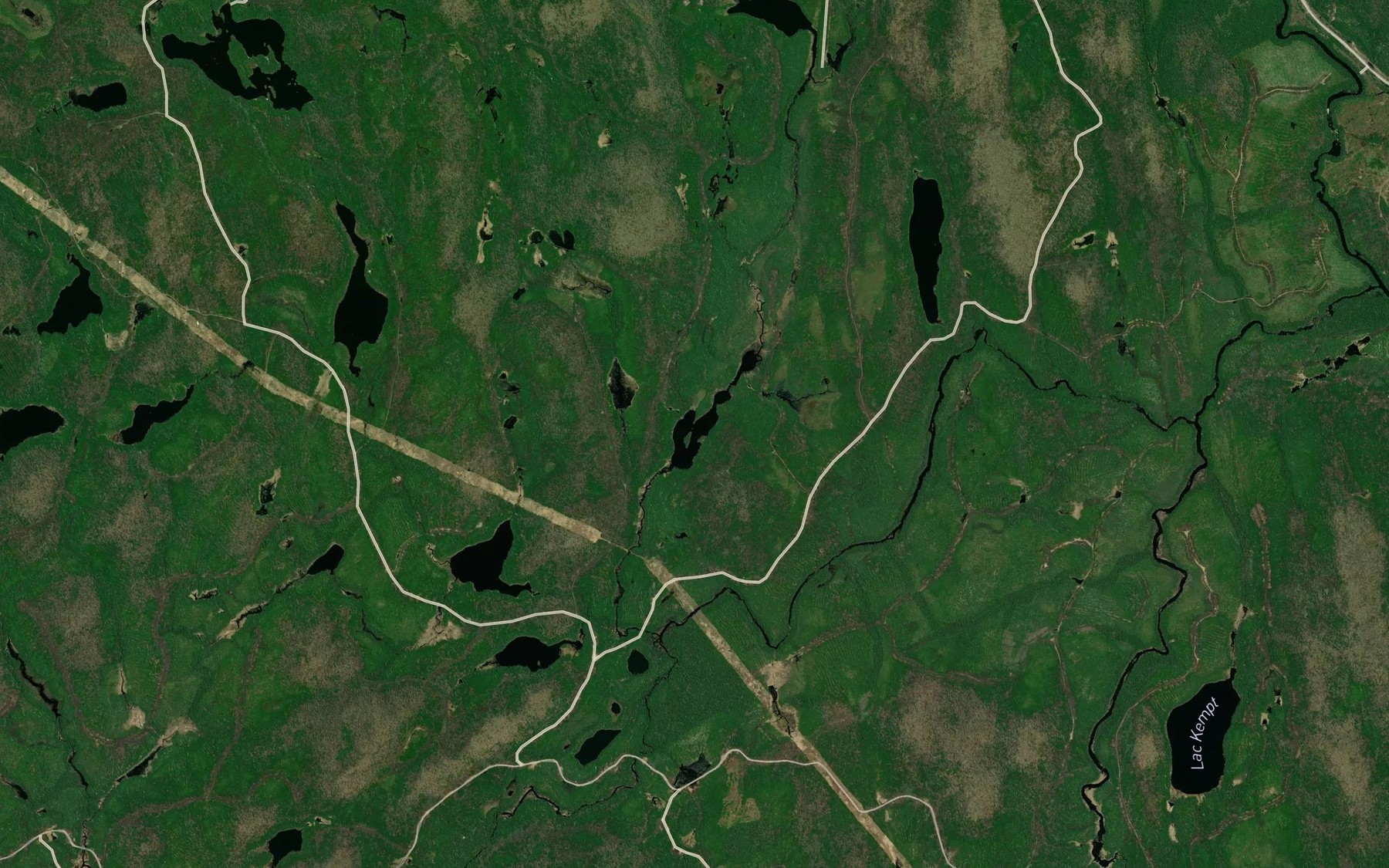 Satellite map of the Lac Rivest
