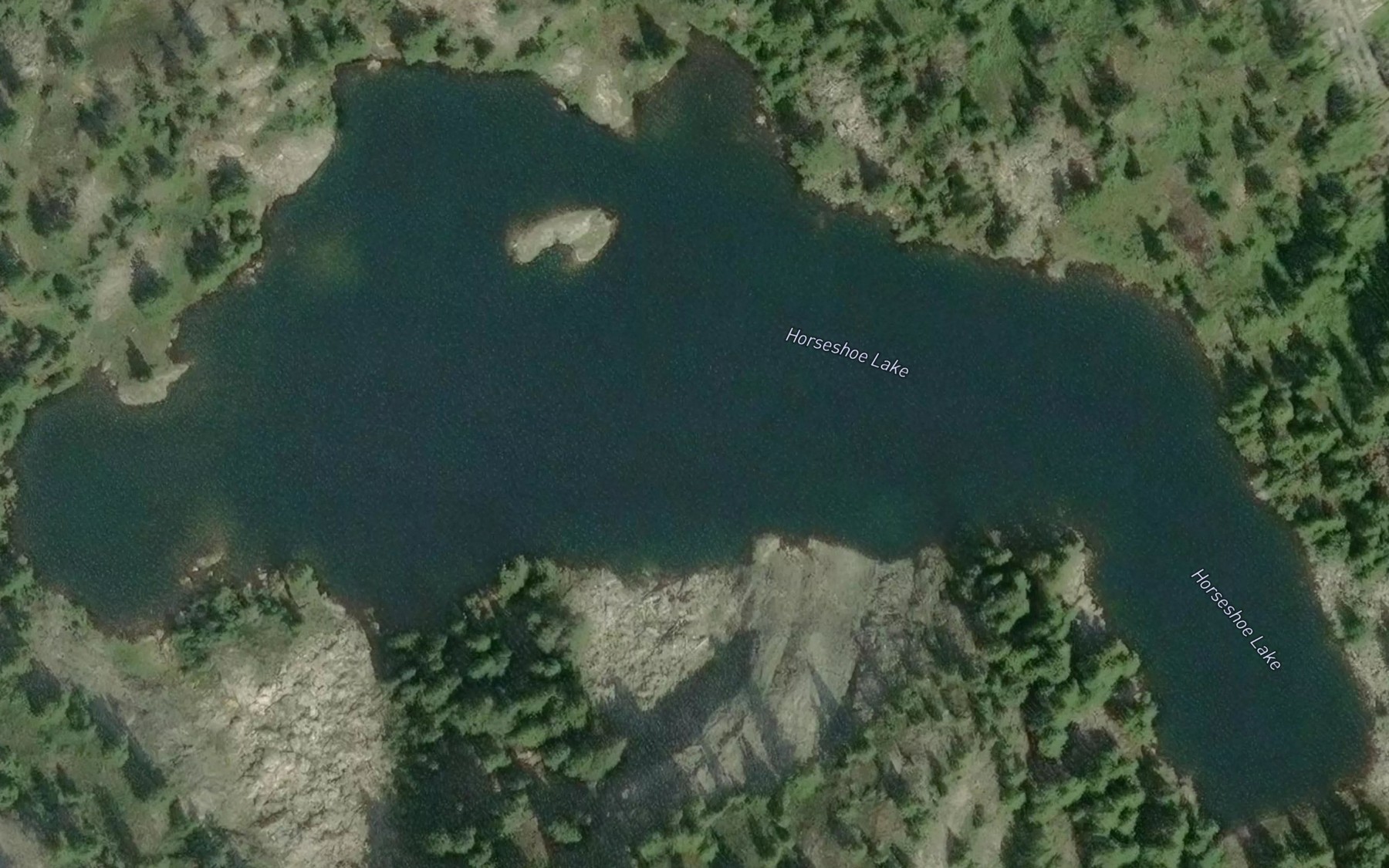 Satellite map of the Horseshoe Lake