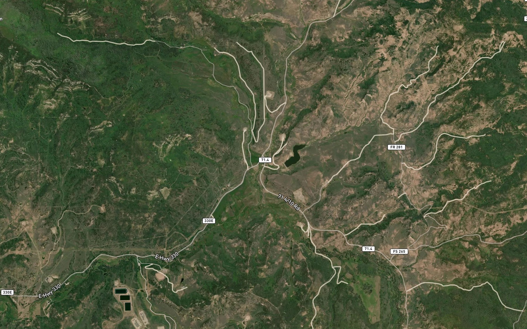 Satellite map of the Cheney Creek