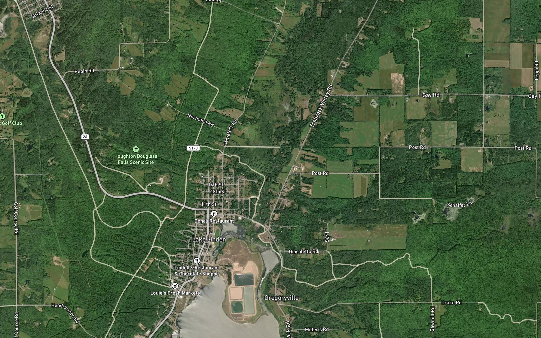 Satellite map of the Hammell Creek