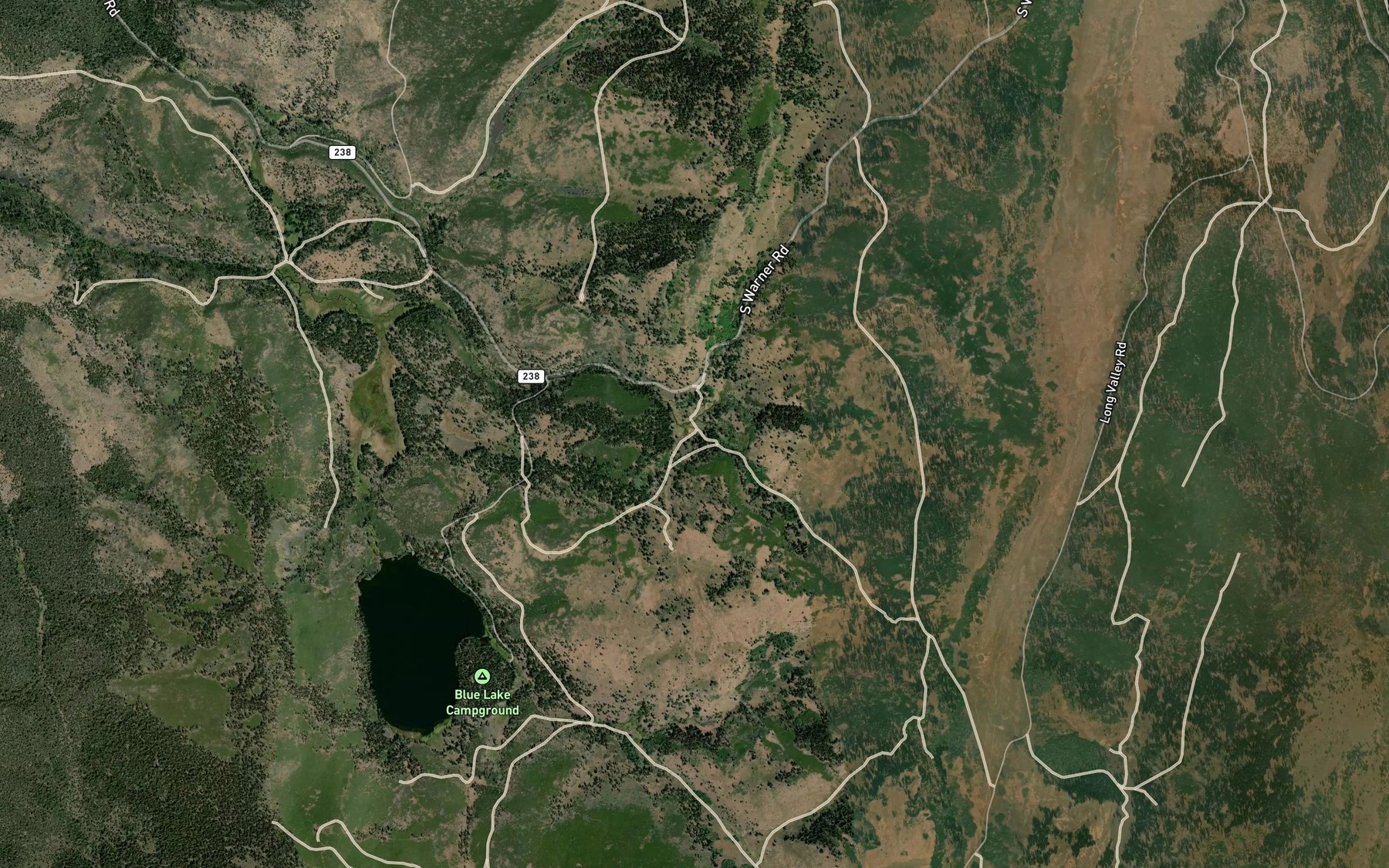 Satellite map of the Parsnip Springs