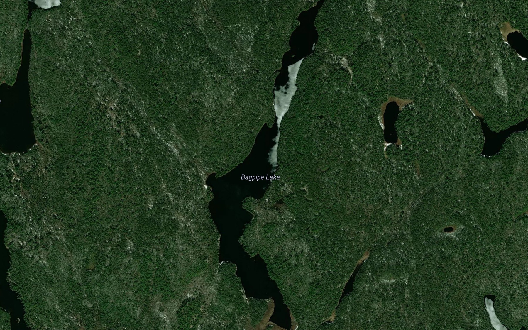 Satellite map of the Bagpipe Lake