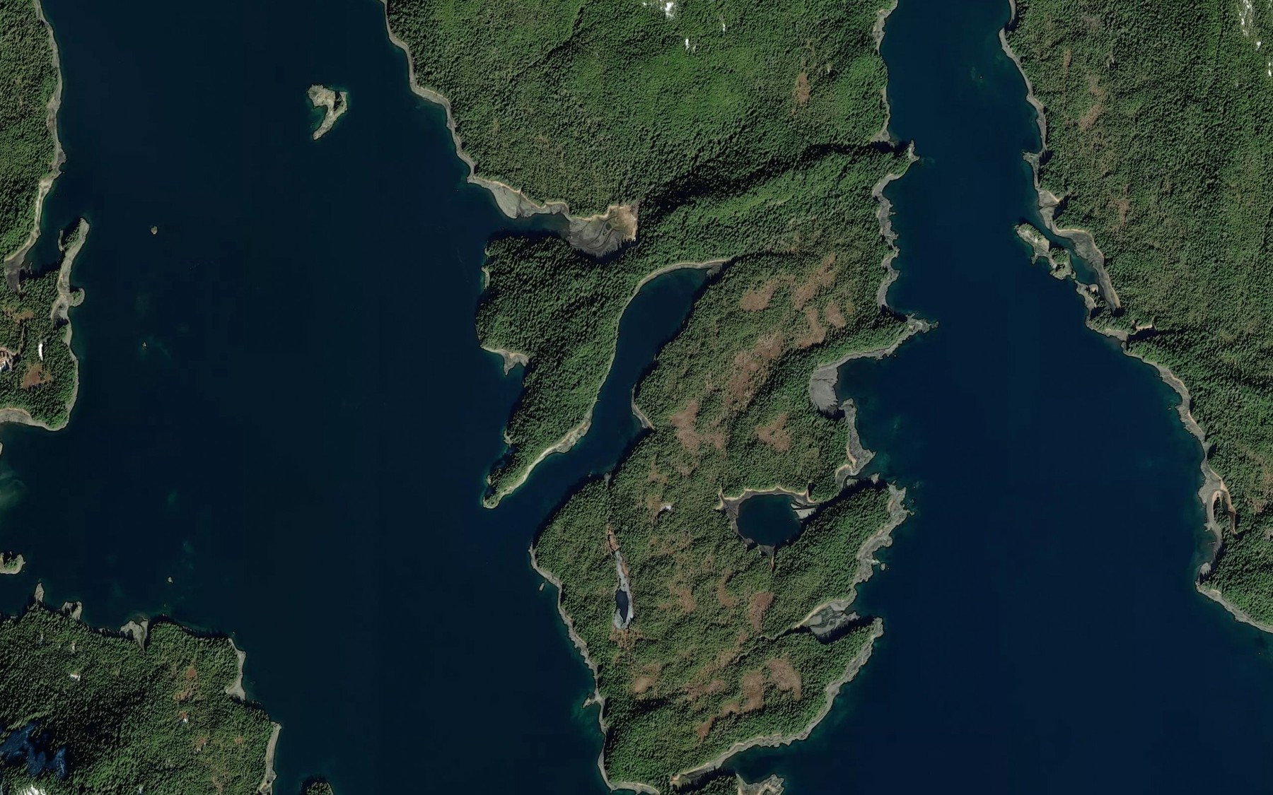 Satellite map of the Henrys Arm