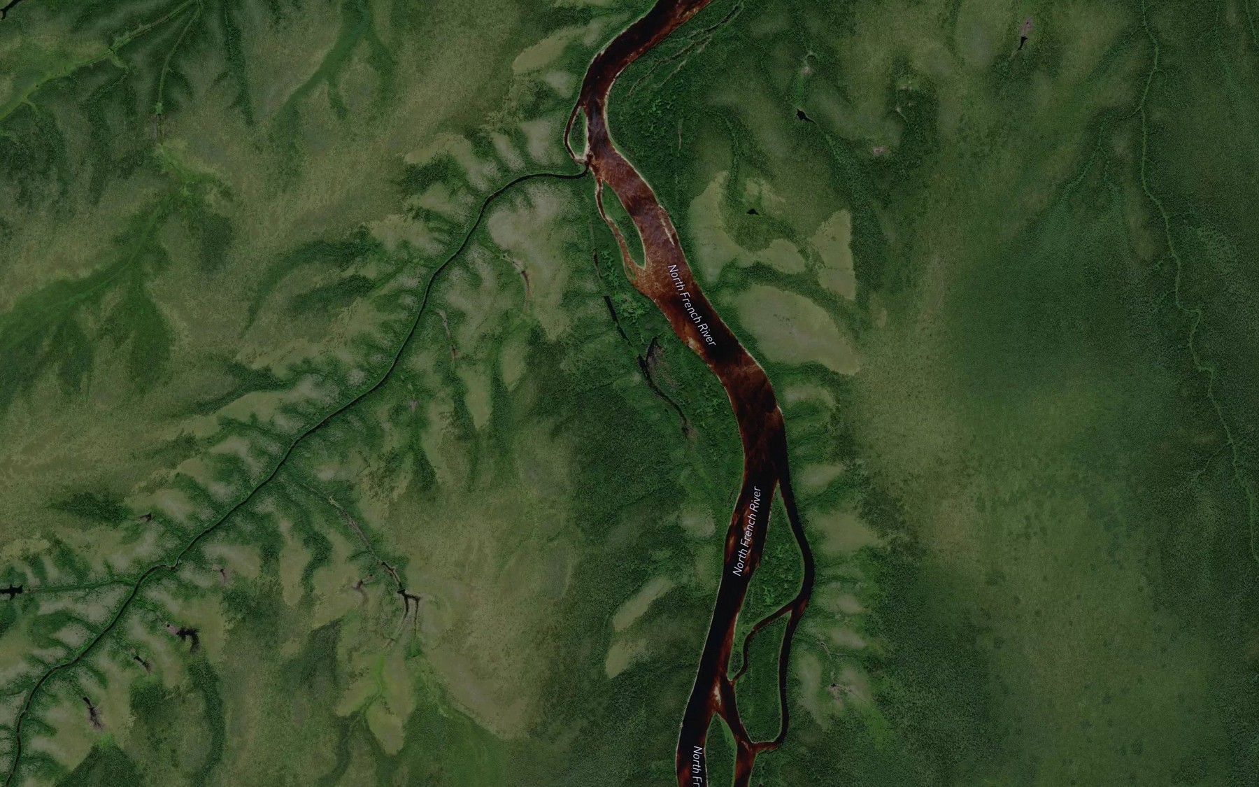 Satellite map of the Kagawask Rapids