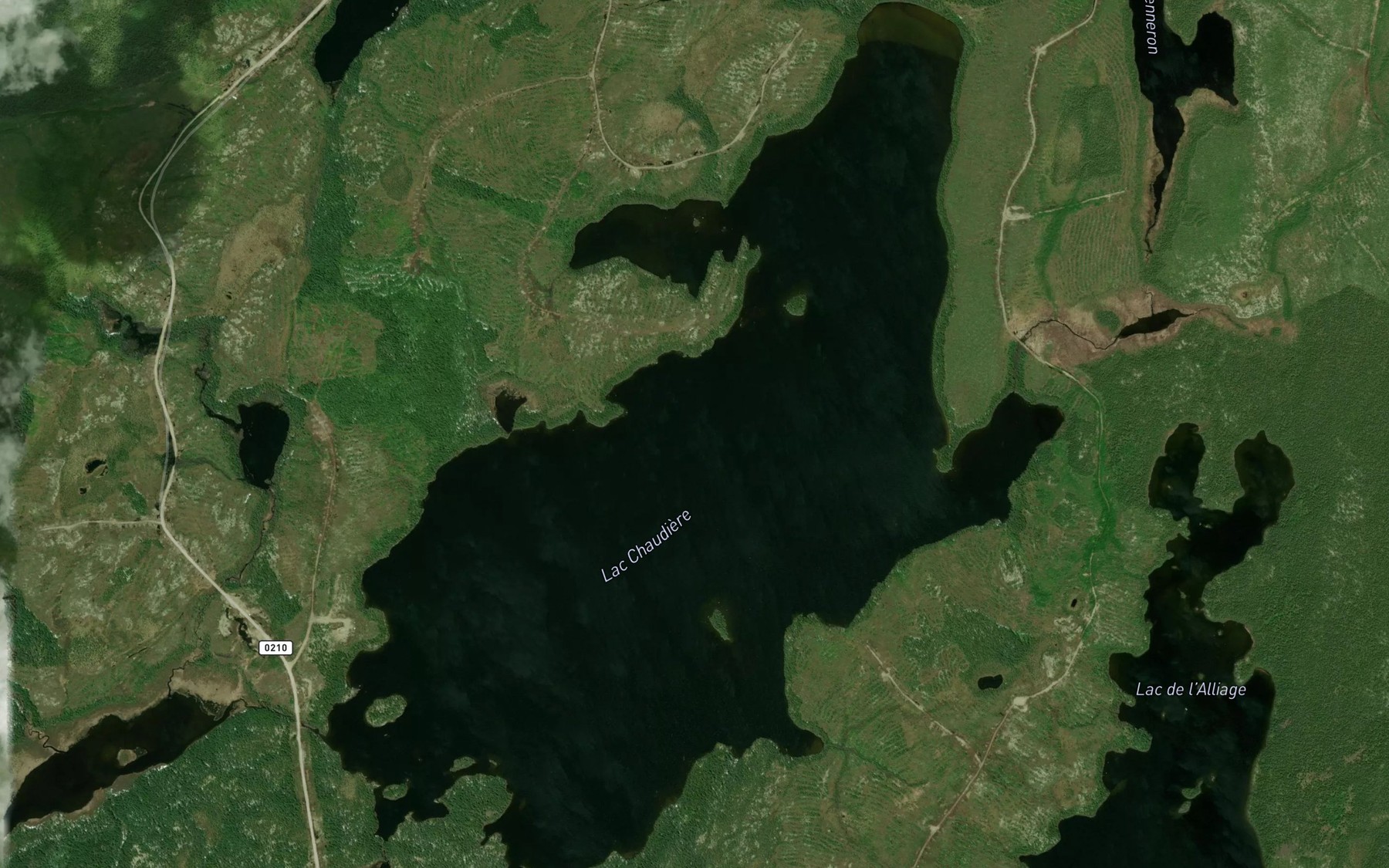 Satellite map of the Lac Chaudiere
