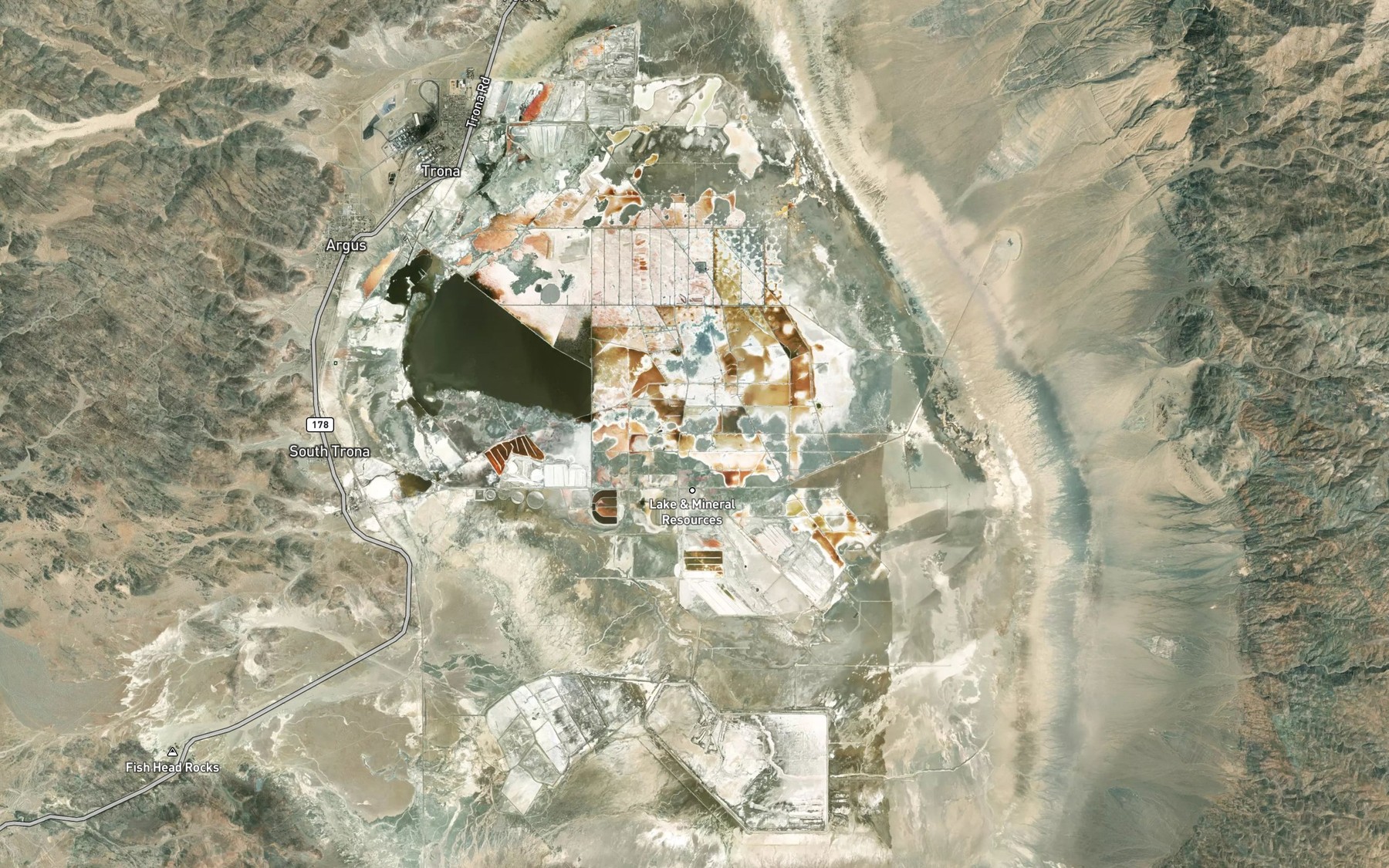 Satellite map of the Searles Lake