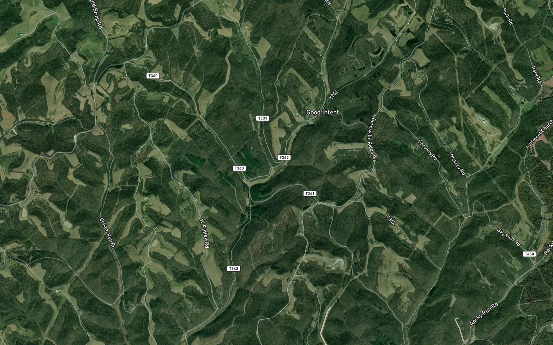 Satellite map of the Blockhouse Run
