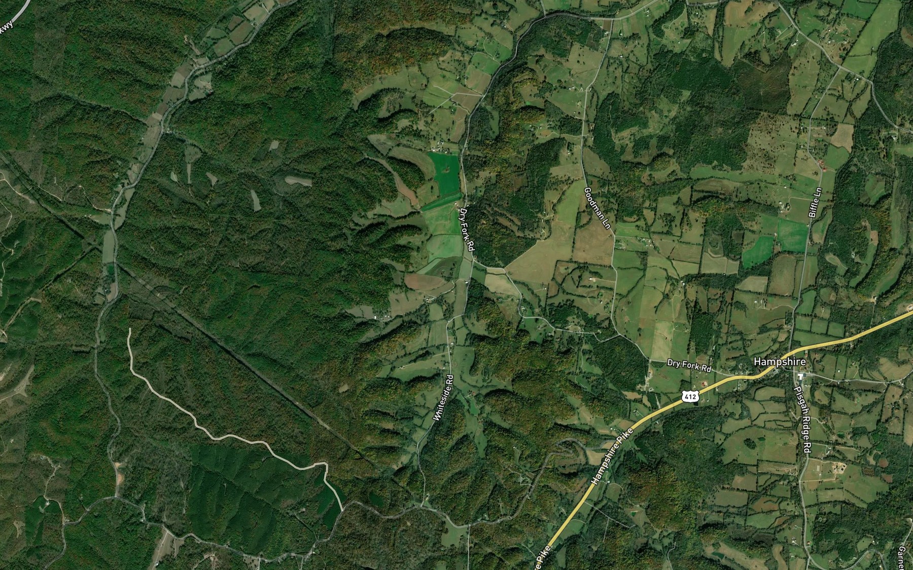 Satellite map of the Whiteside Branch