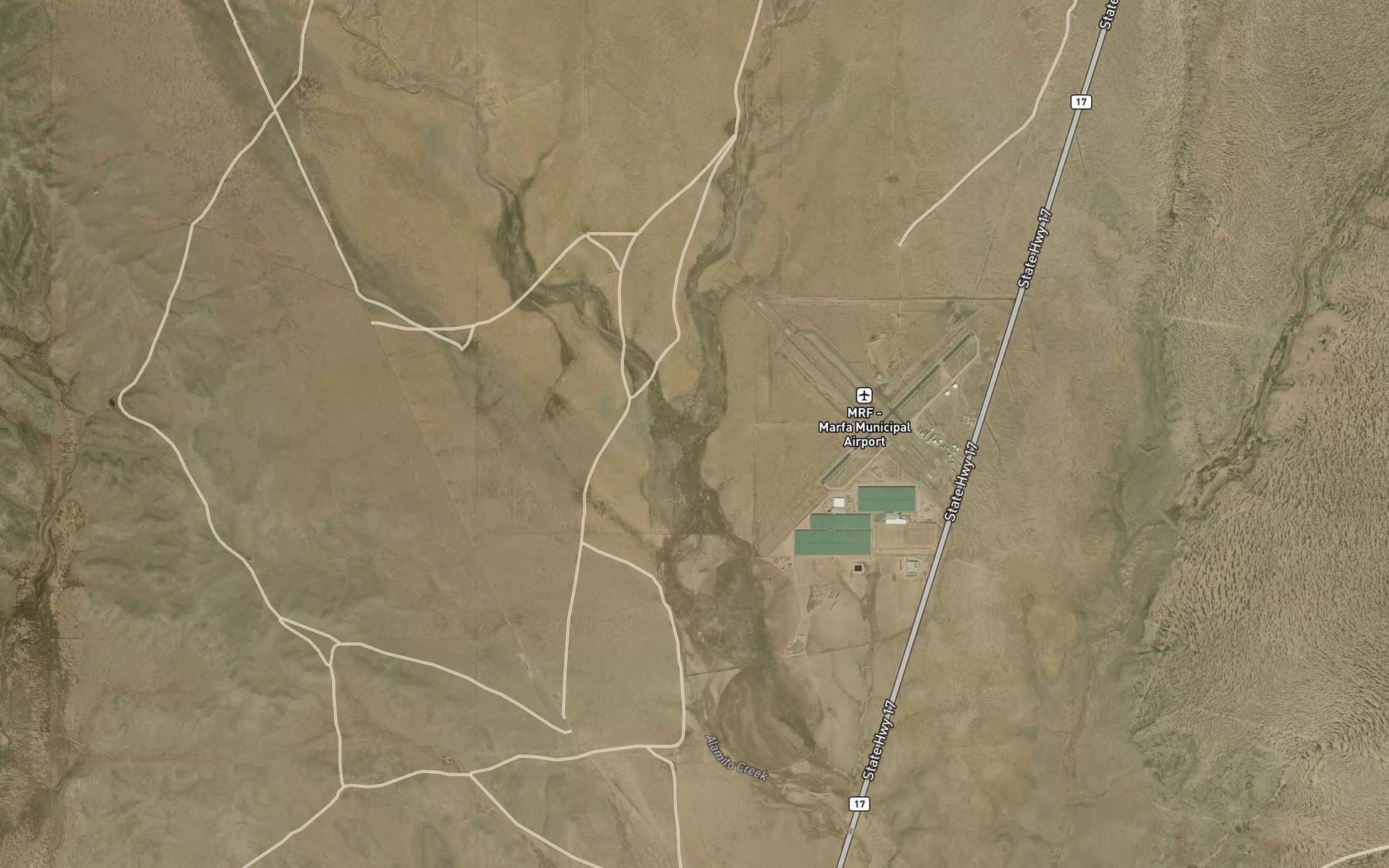 Satellite map of the North Fork Alamito Creek