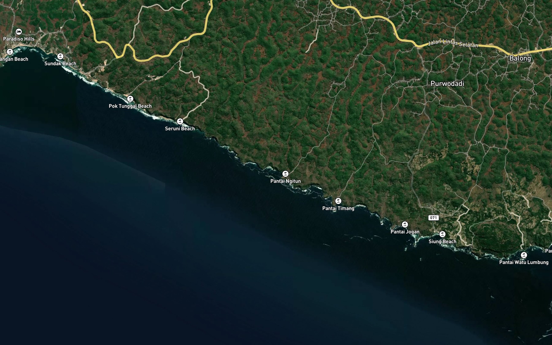 Satellite map of the Teluk Sembung