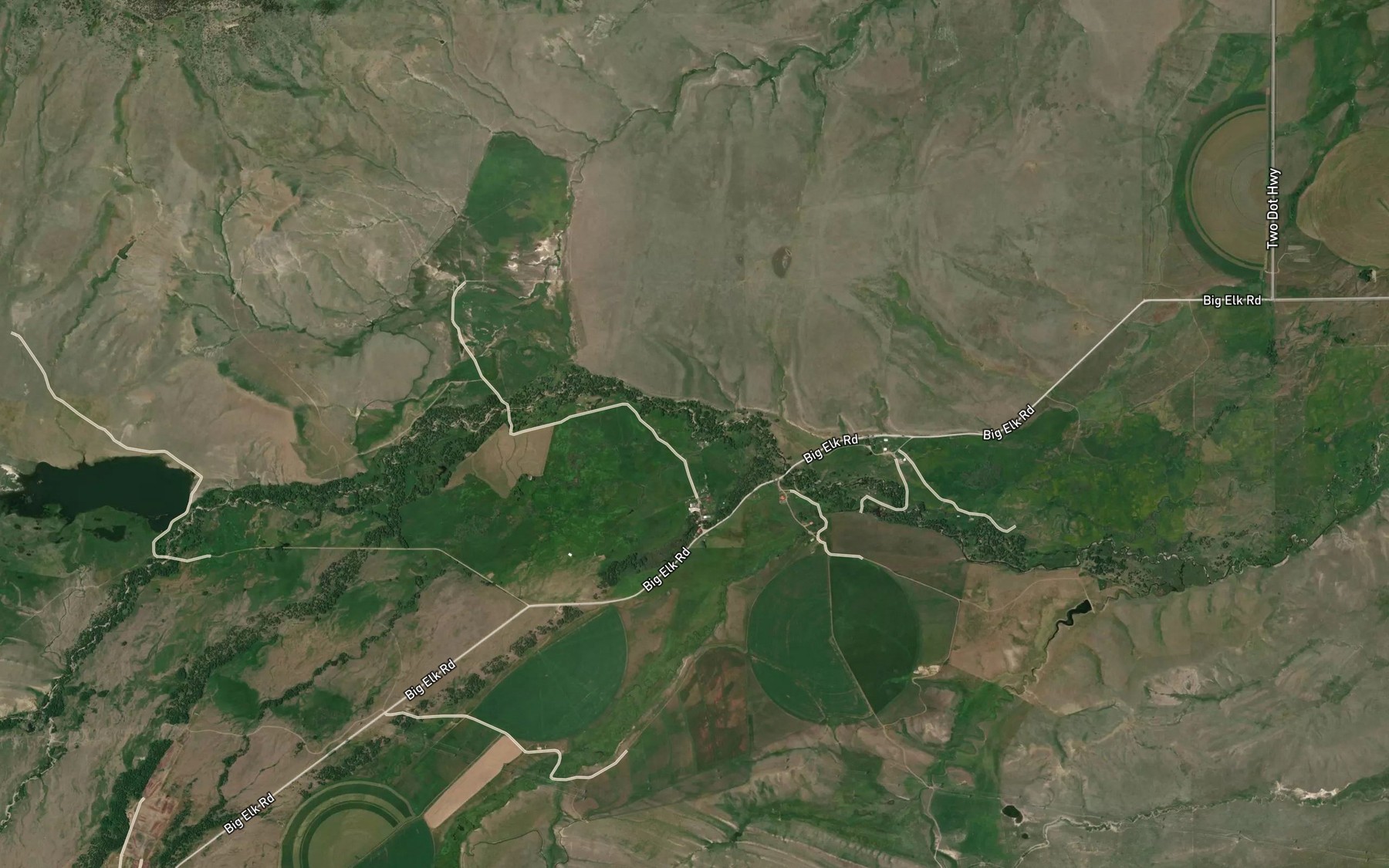 Satellite map of the Bear Creek