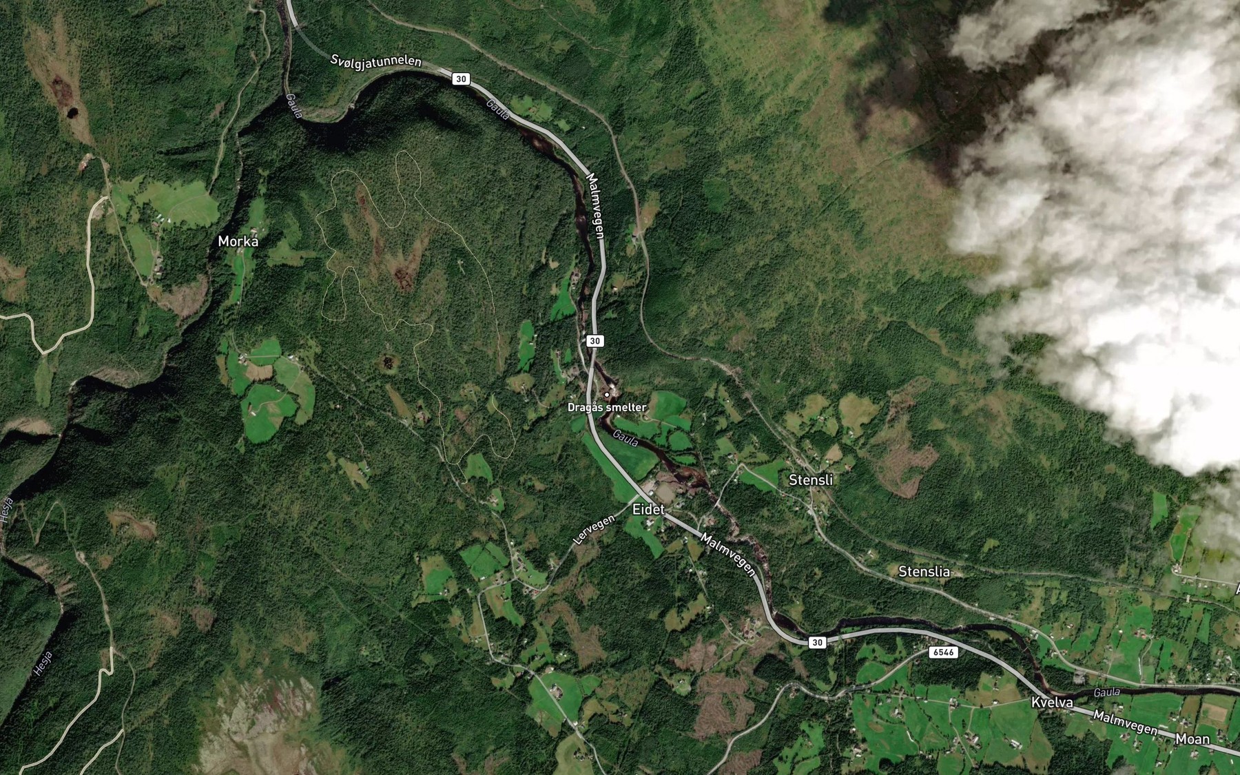 Satellite map of the Hyttfossen