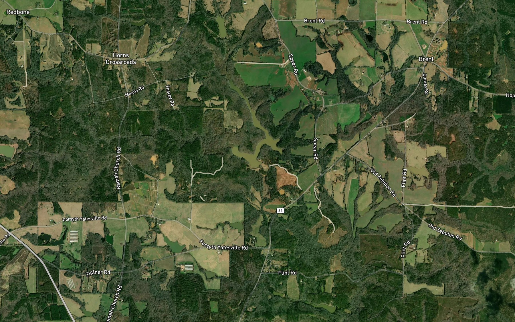 Satellite map of the Wolf Creek