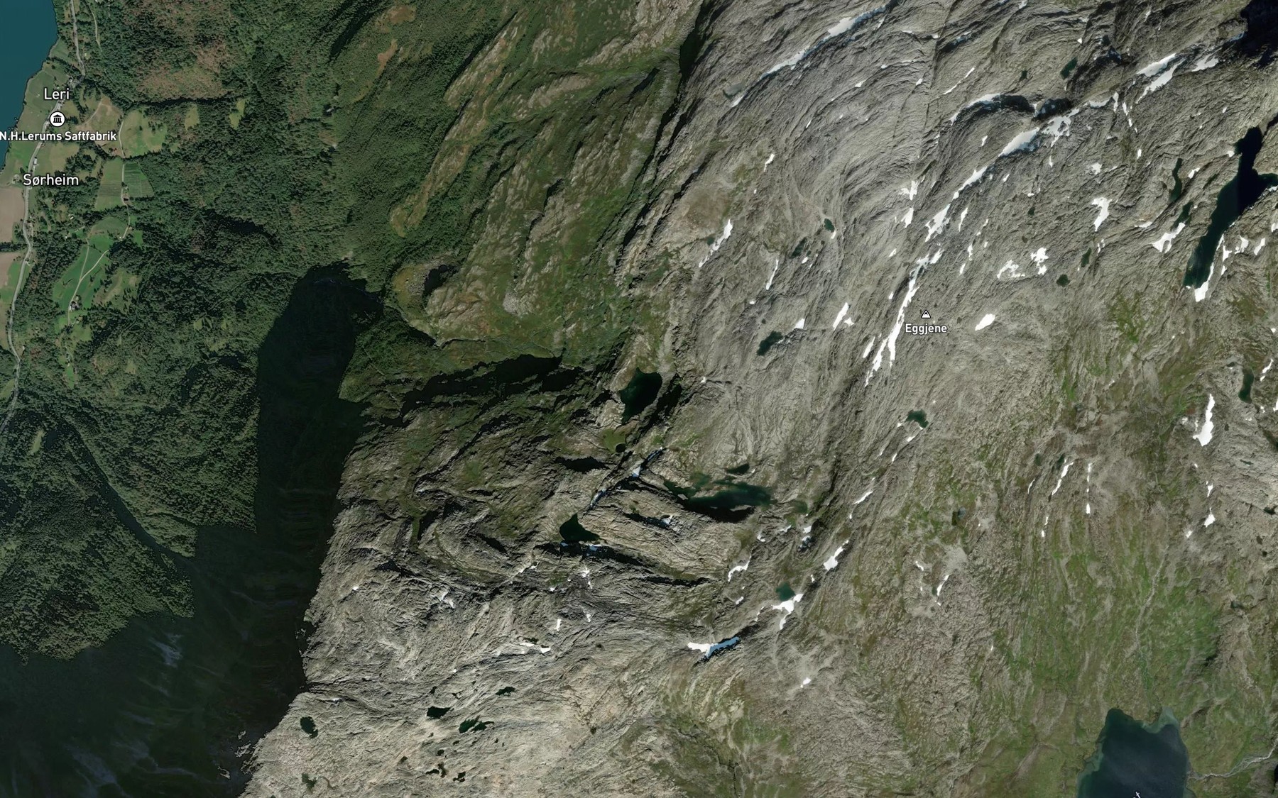 Satellite map of the Sorheimselvvatnet,nedre