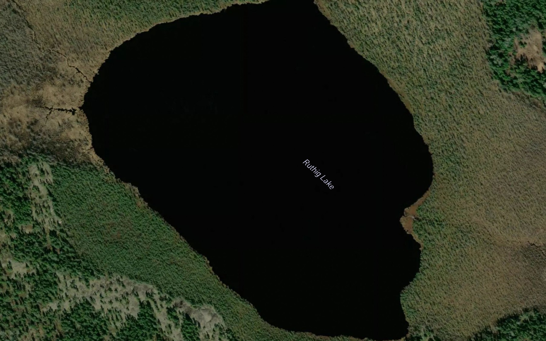 Satellite map of the Ruthig Lake